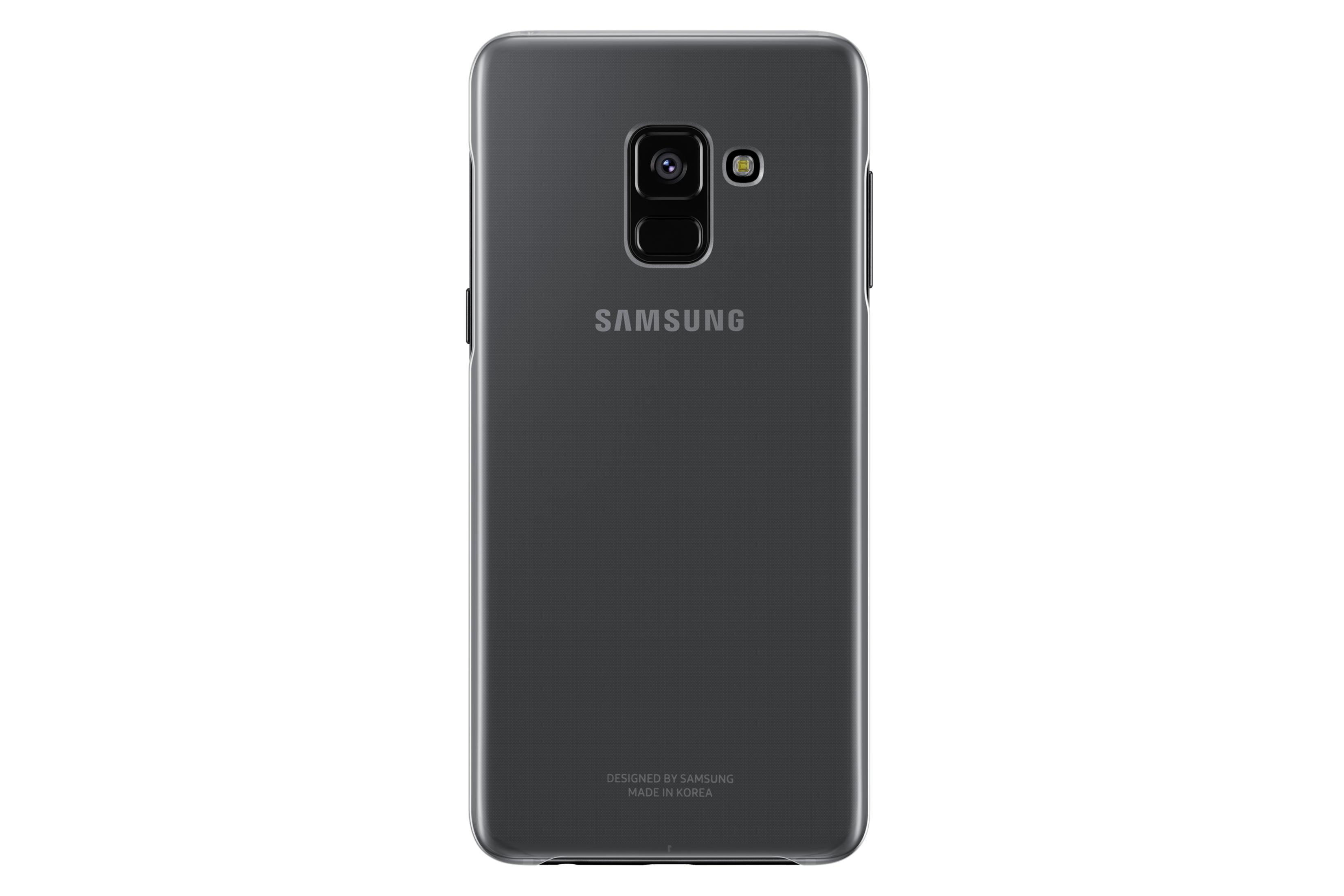 Teléfono inteligente Samsung gris oscuro con cámara dual vertical y flash.