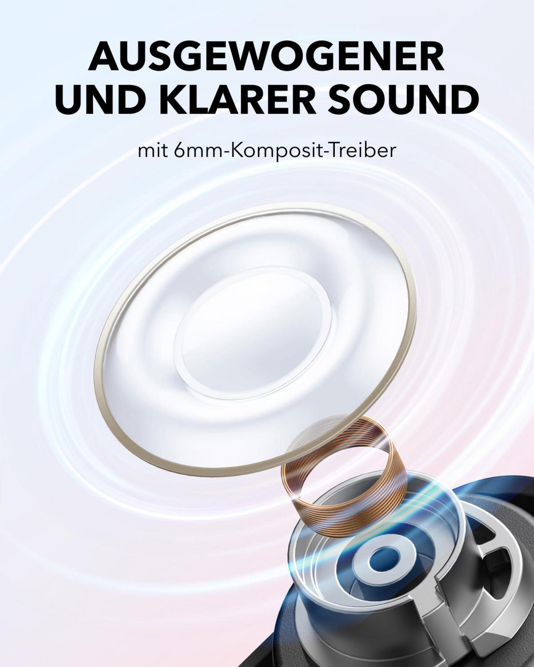 Nahaufnahme eines Lautsprechertreibers mit Spule und Membran.