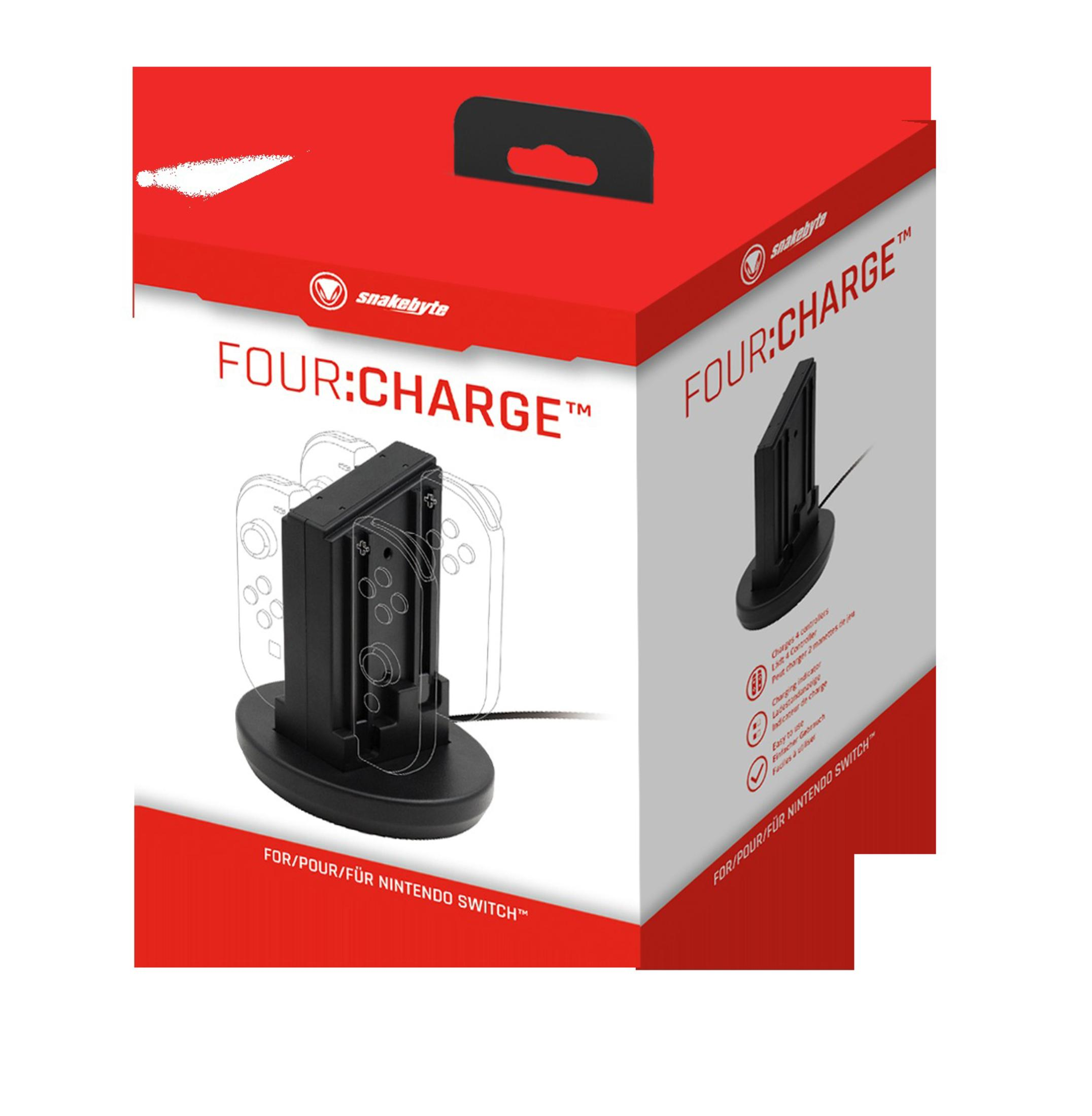 Verpackung für einen Ladeständer für Nintendo Switch Controller.
