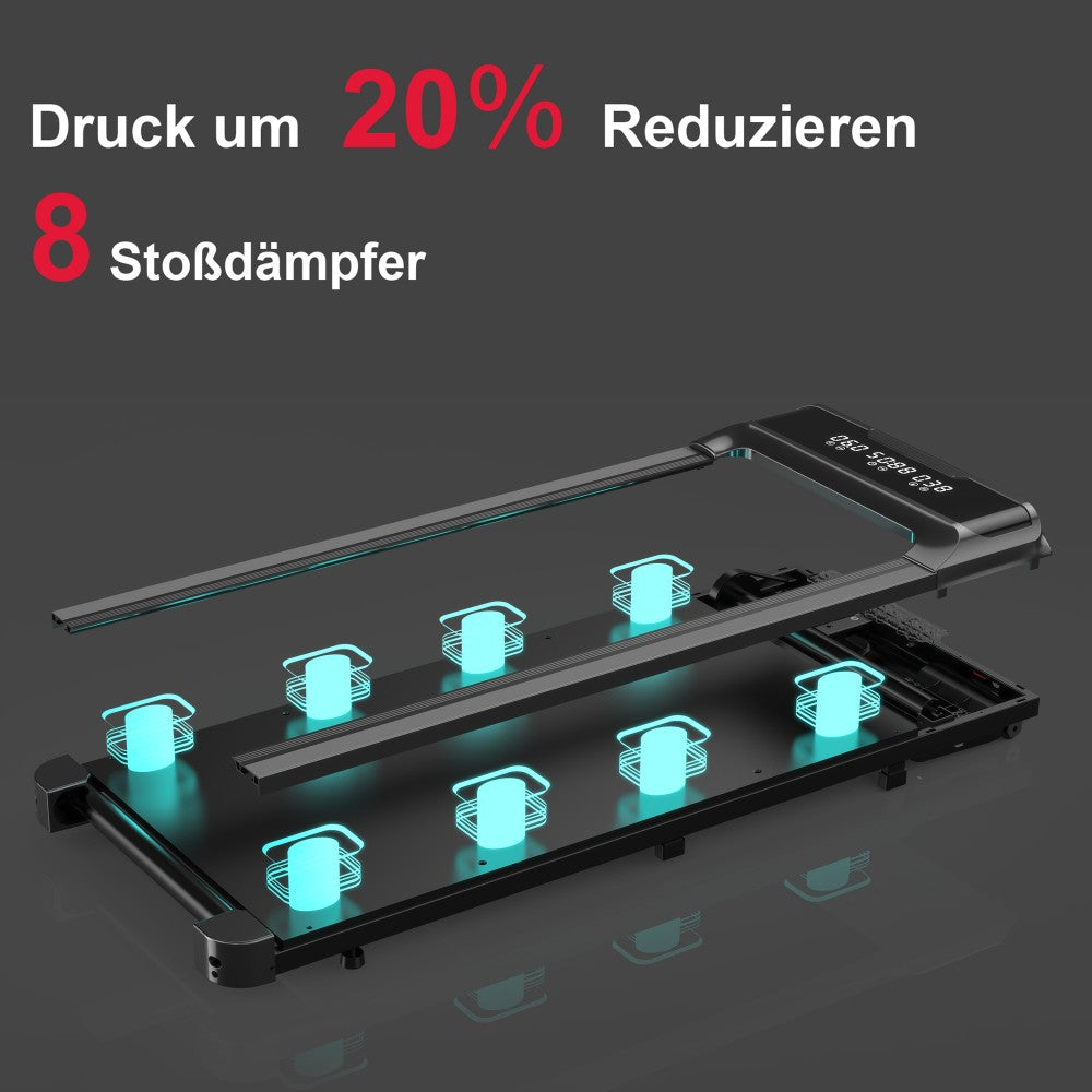 Zmniejsz nacisk o 20%. 8 amortyzatorów świeci na niebiesko.