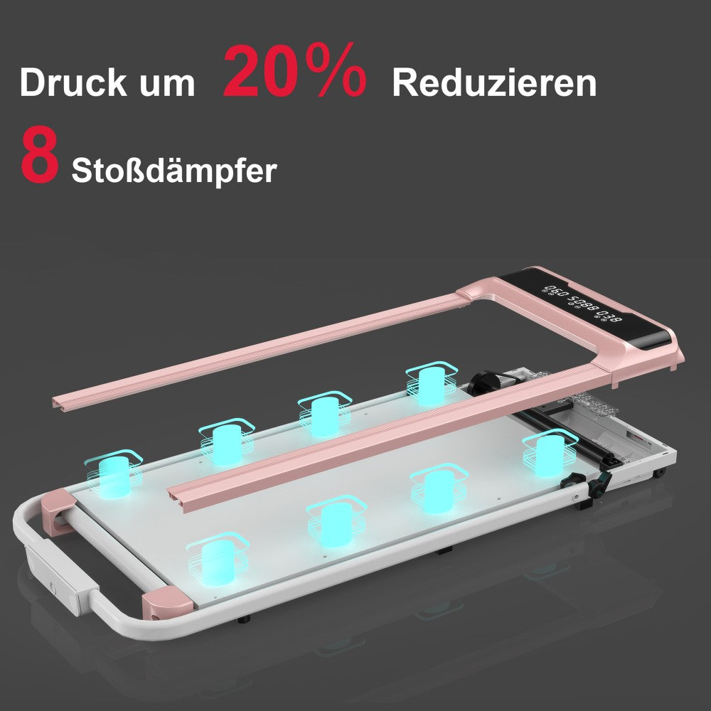 Bieżnia z 8 amortyzatorami. Zmniejsz nacisk o 20%.