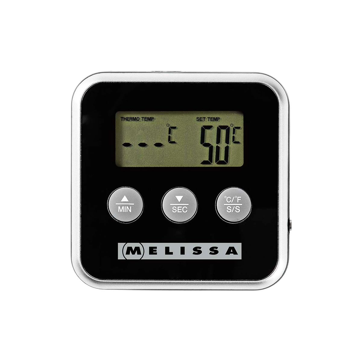 Timer cyfrowy z przyciskami MIN, SEC i C/F.