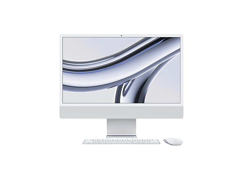 APPLE MQR93D/A IMAC 24 M3 8C/8/256/8C SLV, All-in-One PC mit 23,5