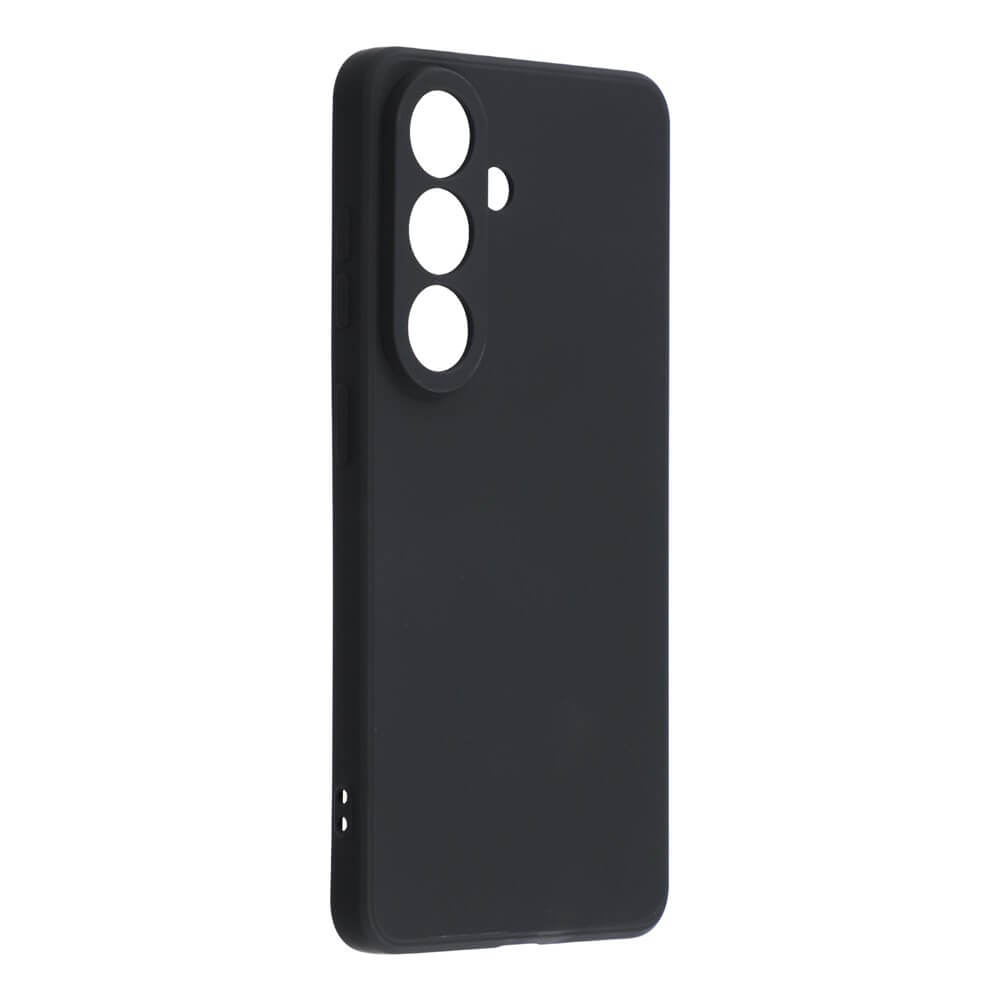 Custodia nera per telefono con tre ritagli rotondi per fotocamera.
