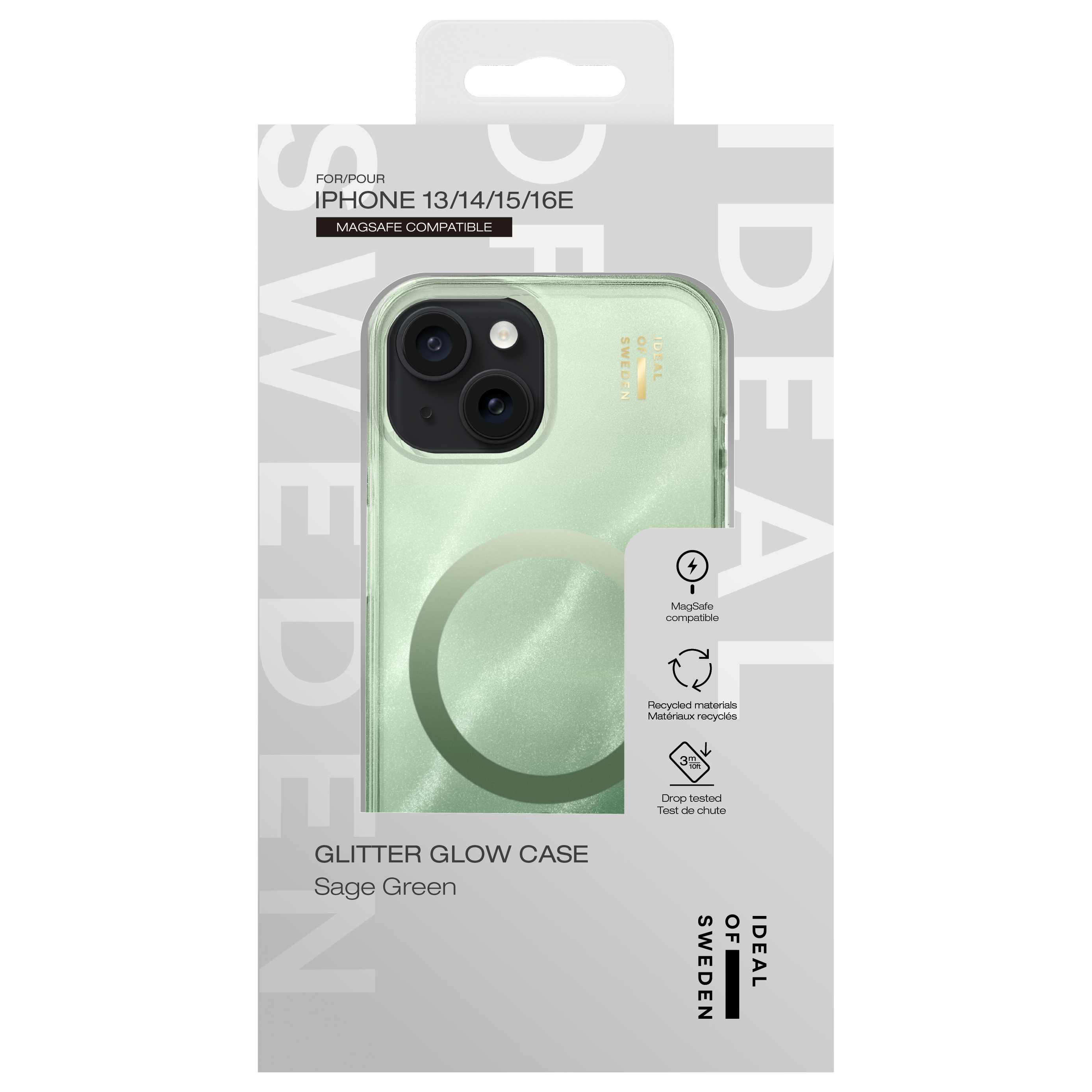 Sage grüner Handyhülle für iPhone 13-16 mit MagSafe.