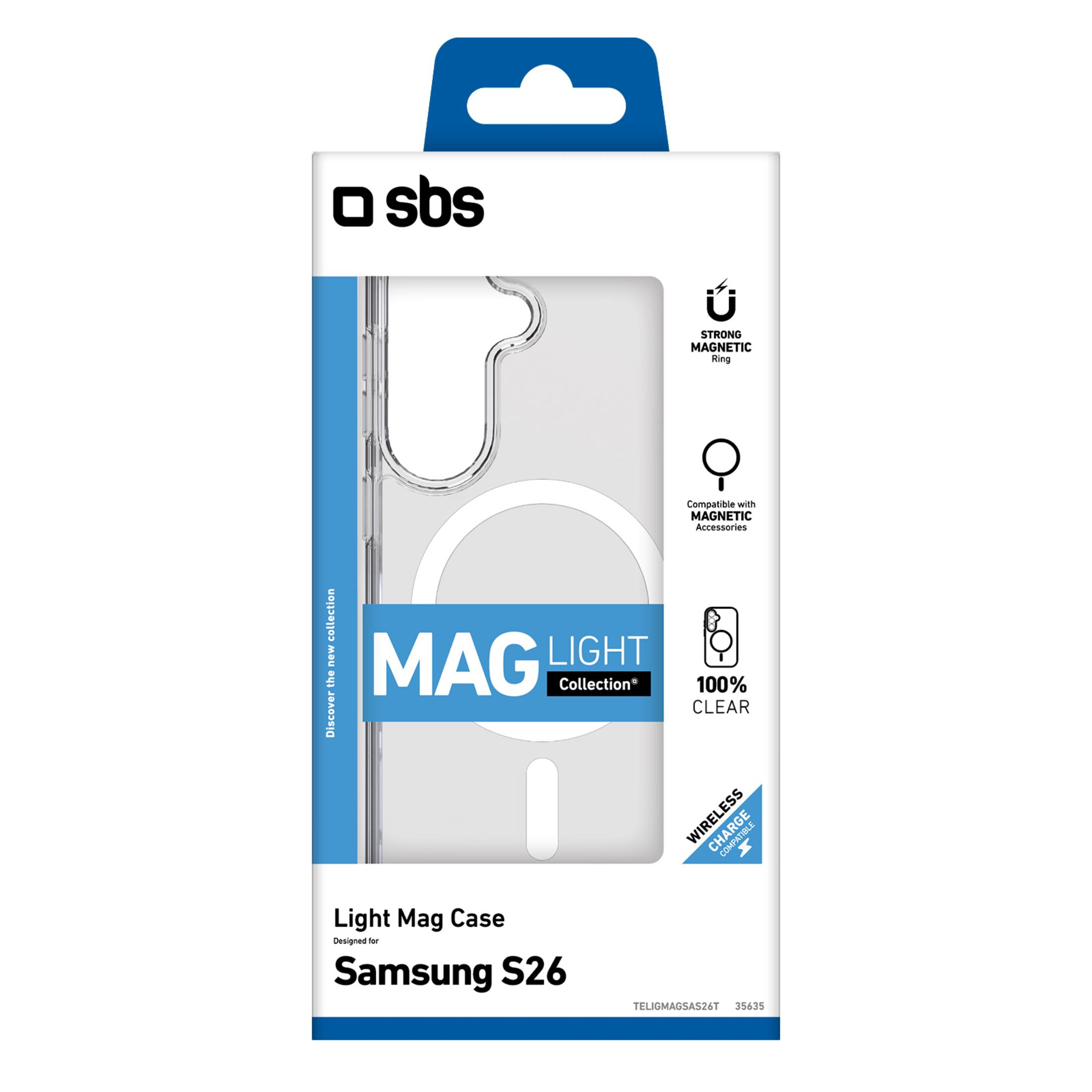Confezione per cover Samsung S26 con compatibilità MagSafe.