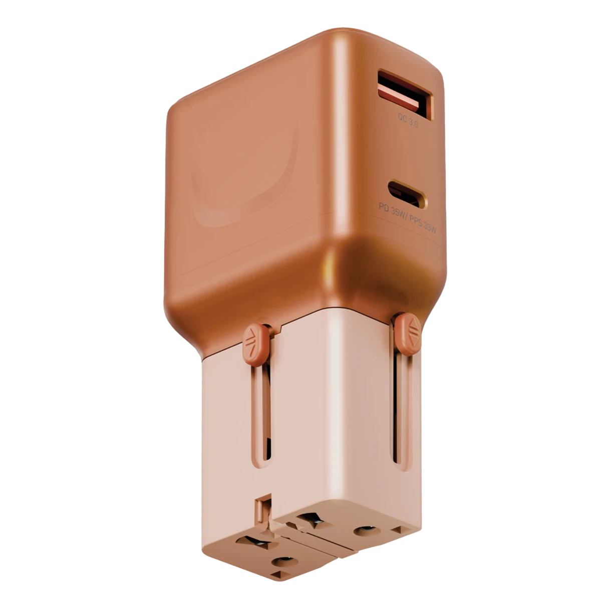 ENERGEA TravelGo 35W 1 Adet Type-C 35W ve 1 Adet 18W USB Çıkışlı PD Hızlı Şarj Aleti Turuncu