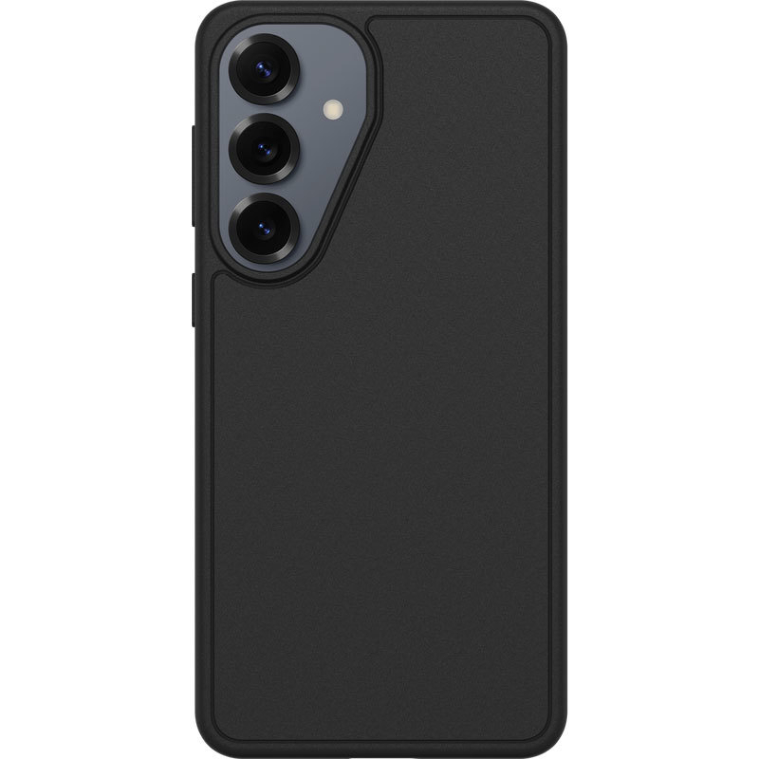 Telefono nero con tre obiettivi fotografici in alto a sinistra sul retro.