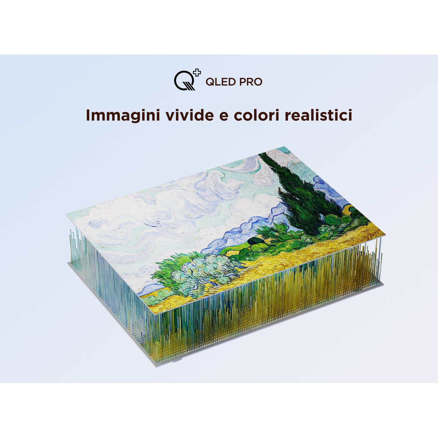 Una imagen estilizada con una pintura de un árbol y un paisaje.