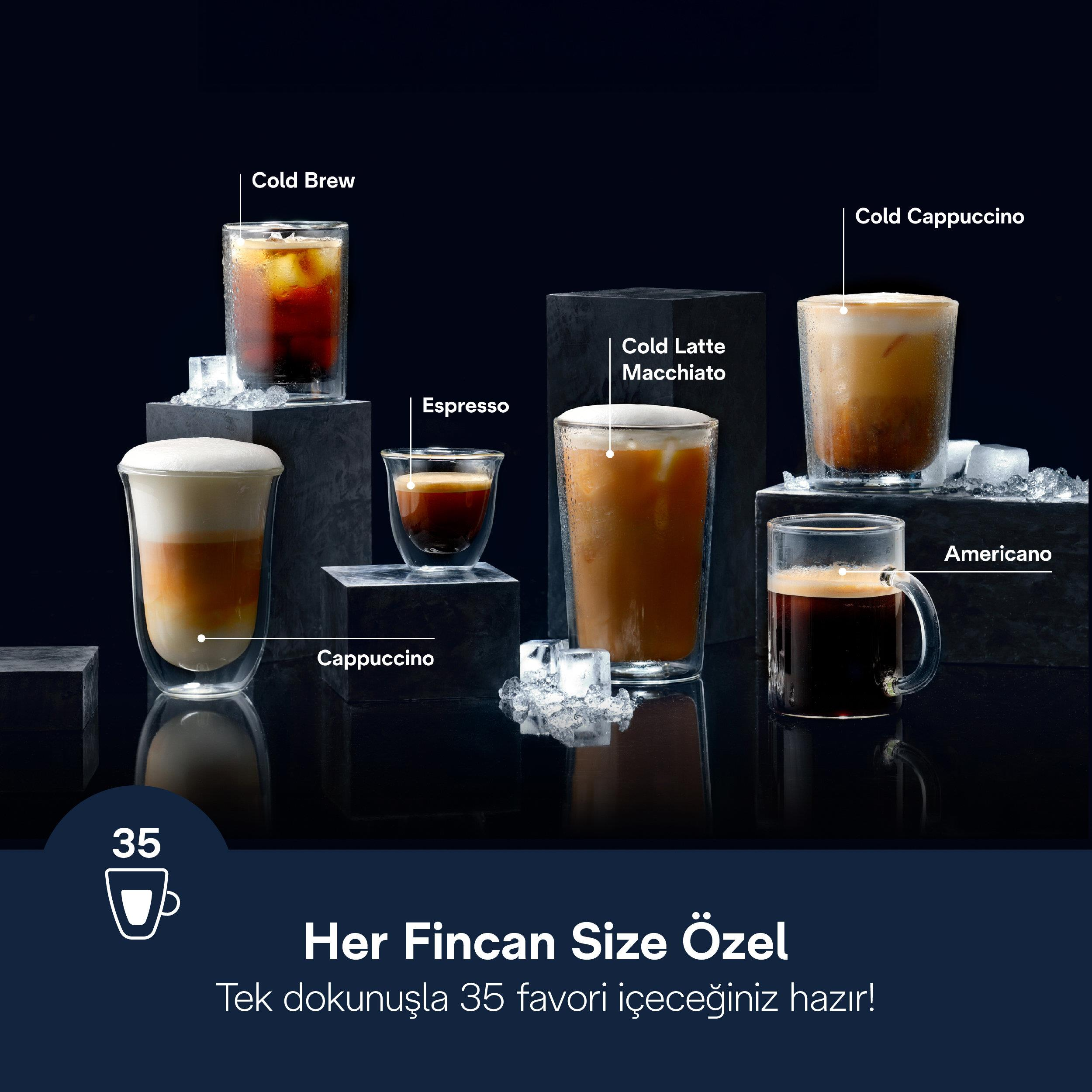 Soğuk kahve, espresso, cappuccino, latte, americano.