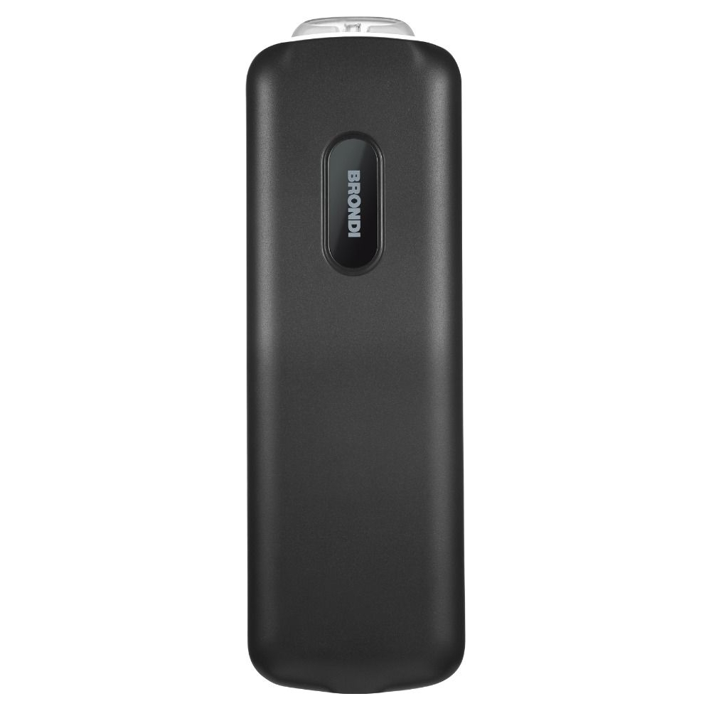 Un telefono cellulare nero con il logo Brondi sullo schermo.