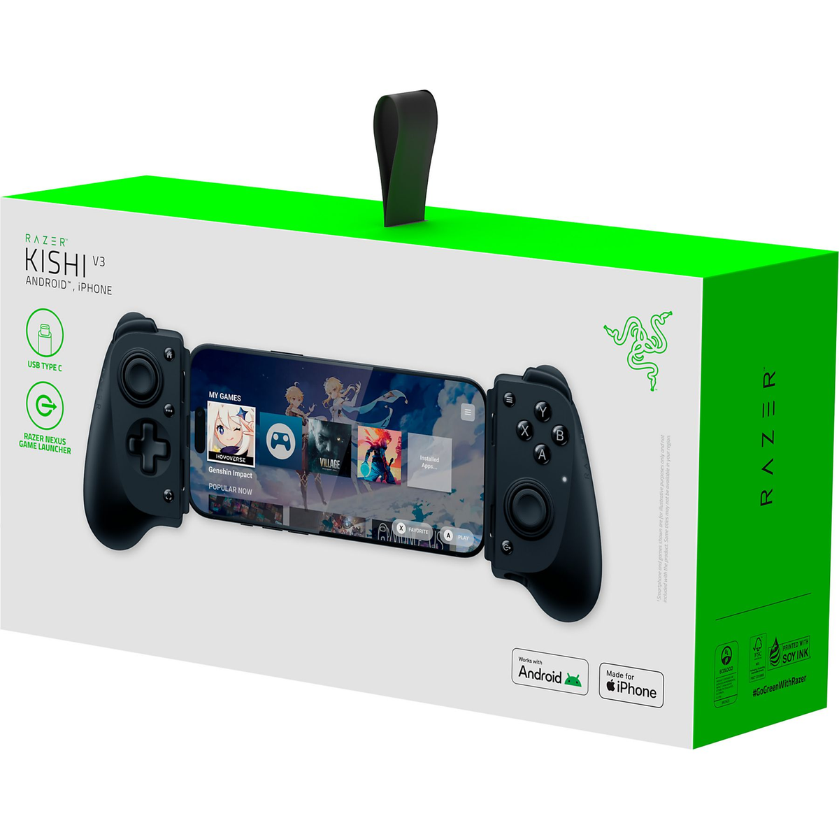 RAZER Kishi V3 Telefon iOS, Android, PC Kablolu Oyun Konsolu Siyah