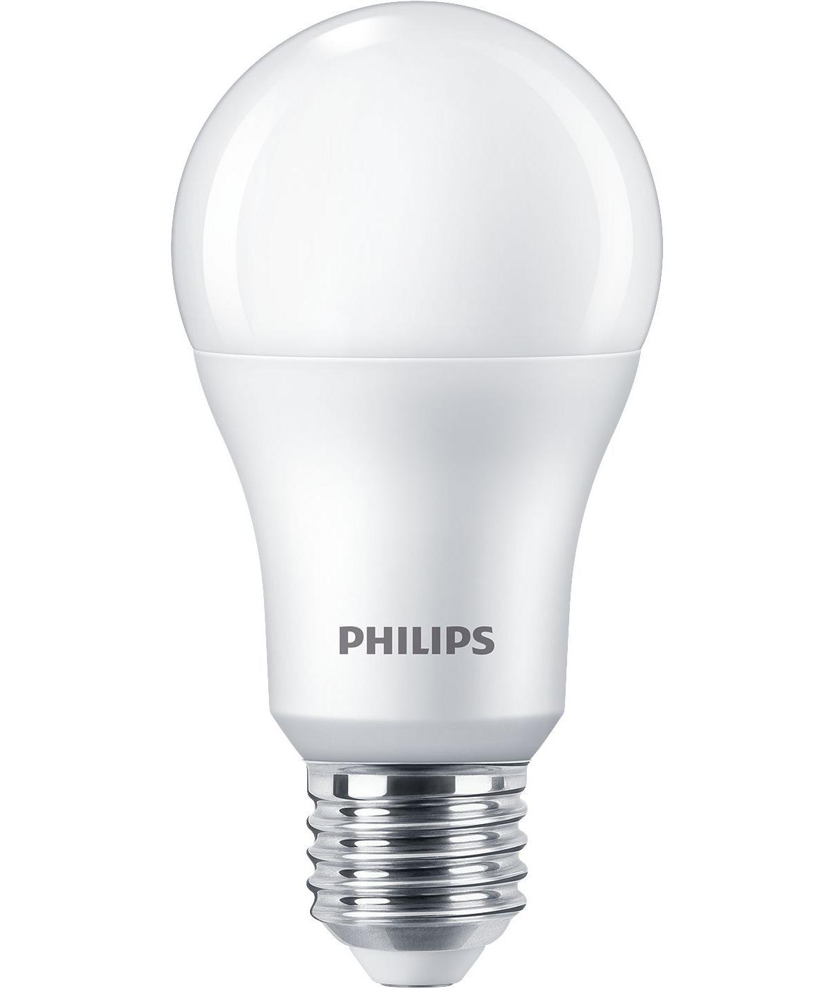 Eine weiße Philips LED-Lampe mit Schraubgewinde.