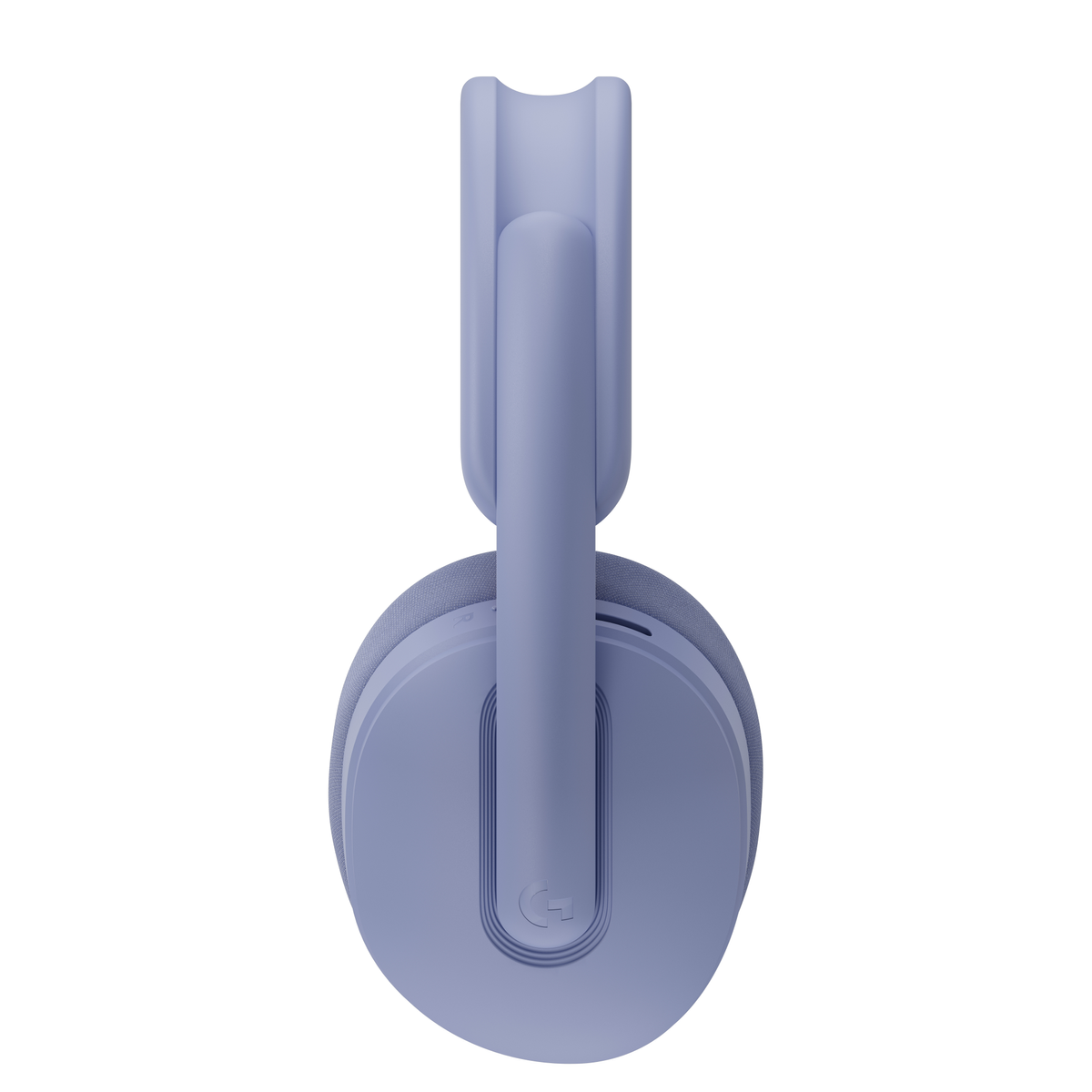 Cuffie viola con archetto e padiglioni auricolari.