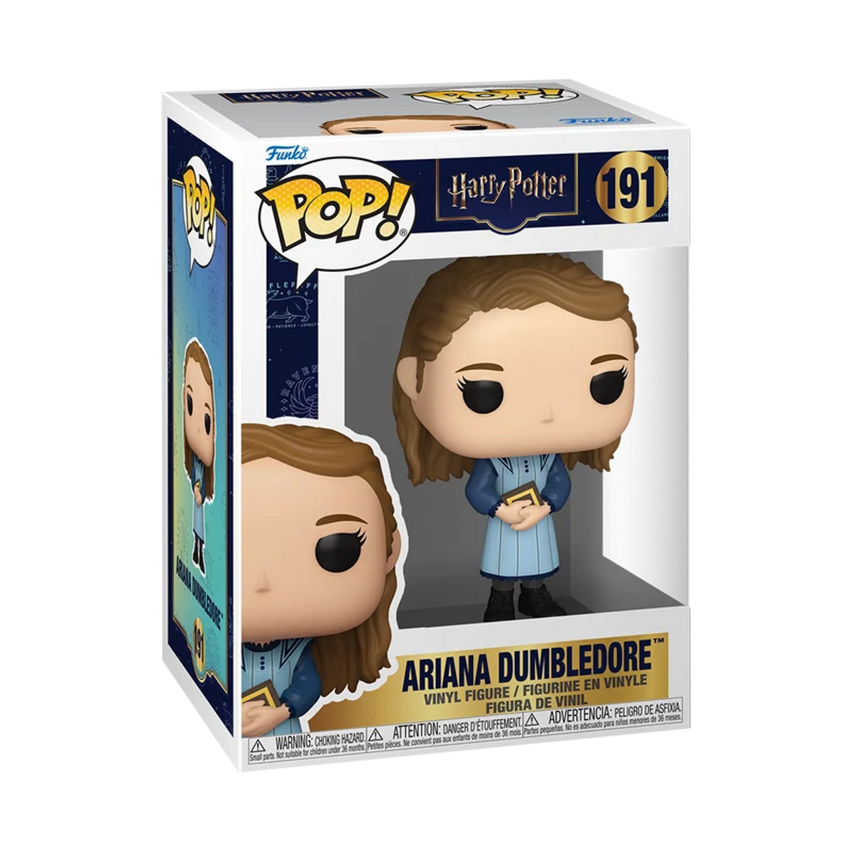 Figura Funko Pop de Ariana Dumbledore de Harry Potter, con traje azul.