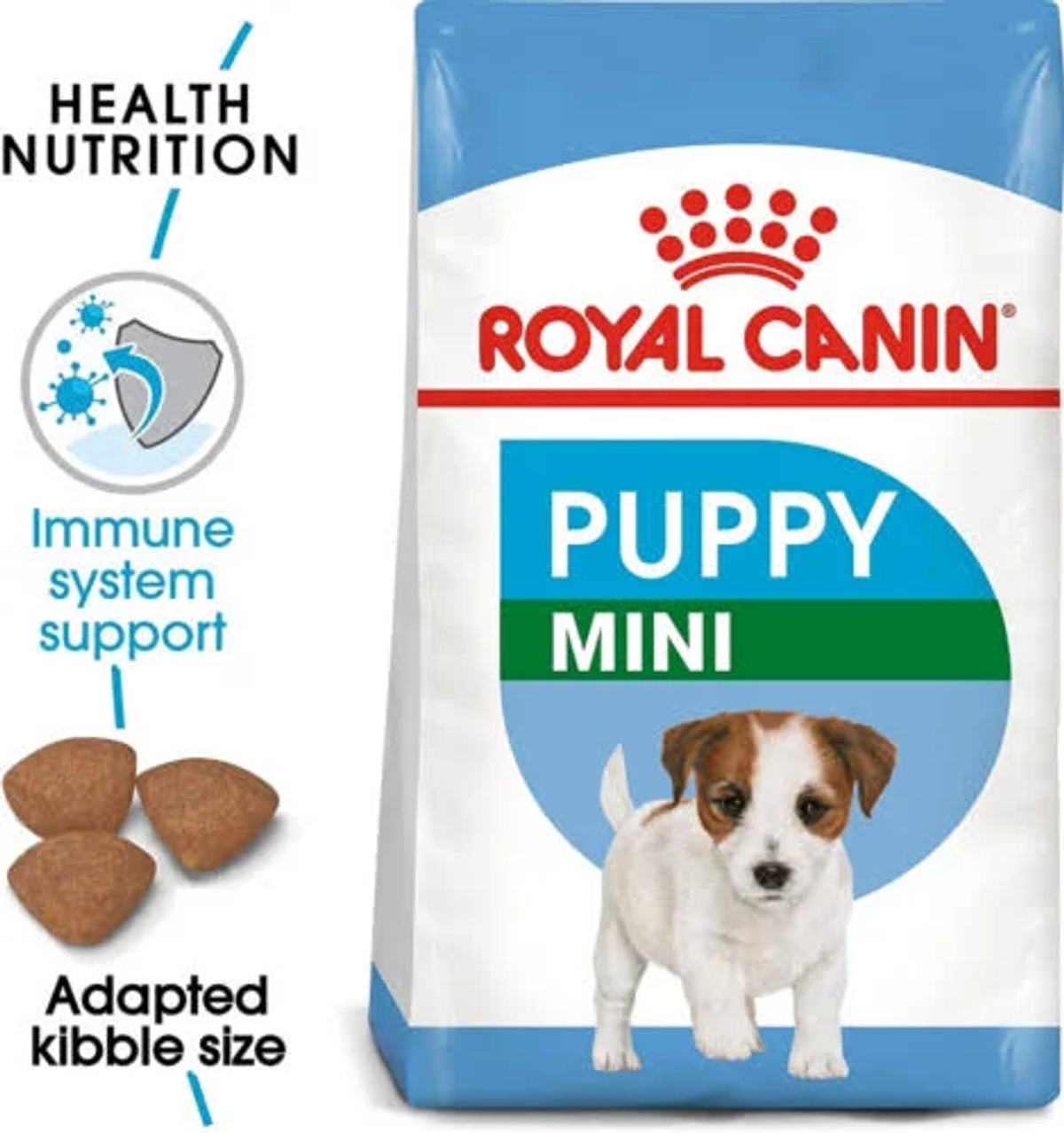 Bolsa de comida Royal Canin para cachorros Mini con cachorro y apoyo inmune.
