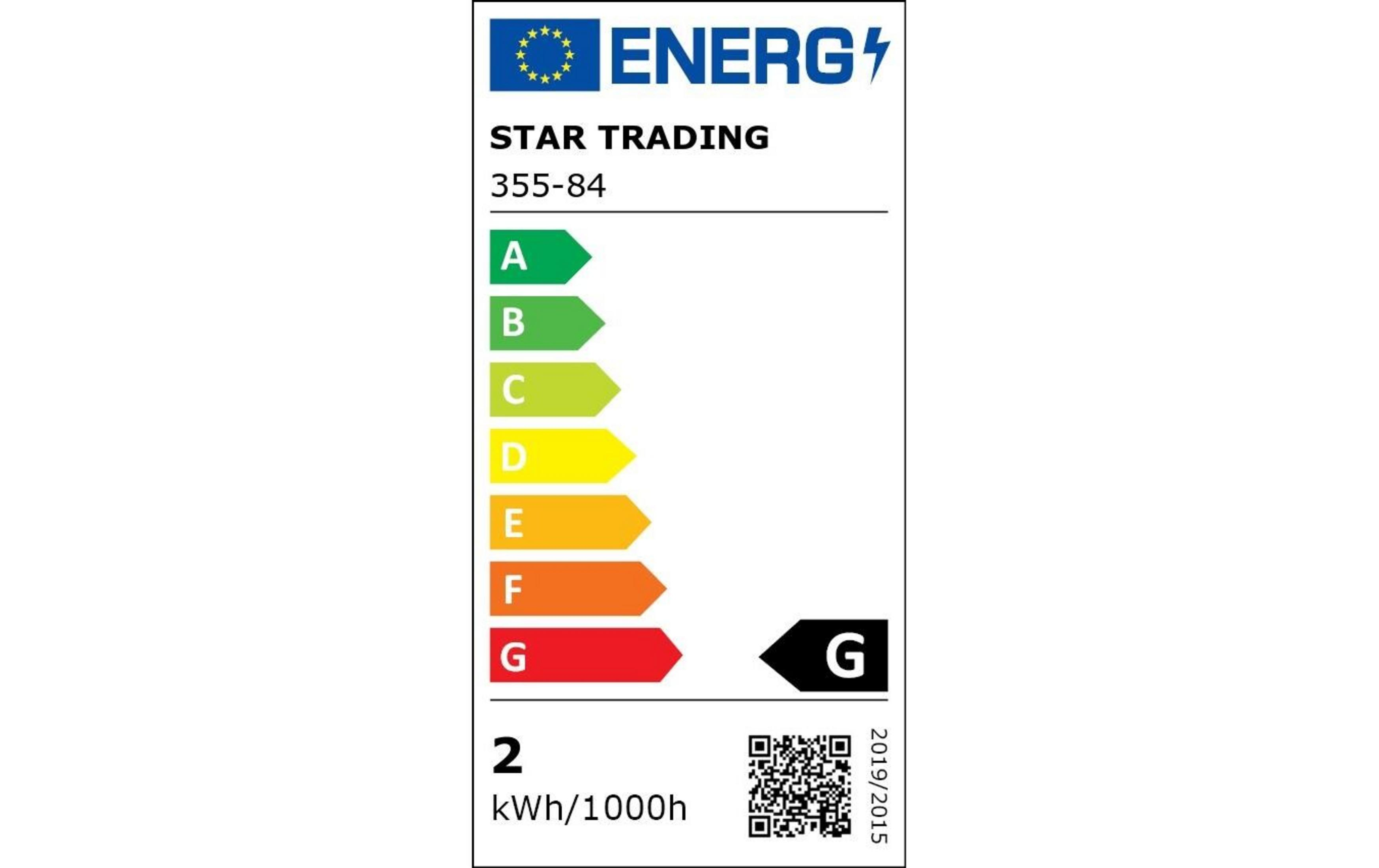 Étiquette énergie : STAR TRADING, 355-84. Classe efficacité G.