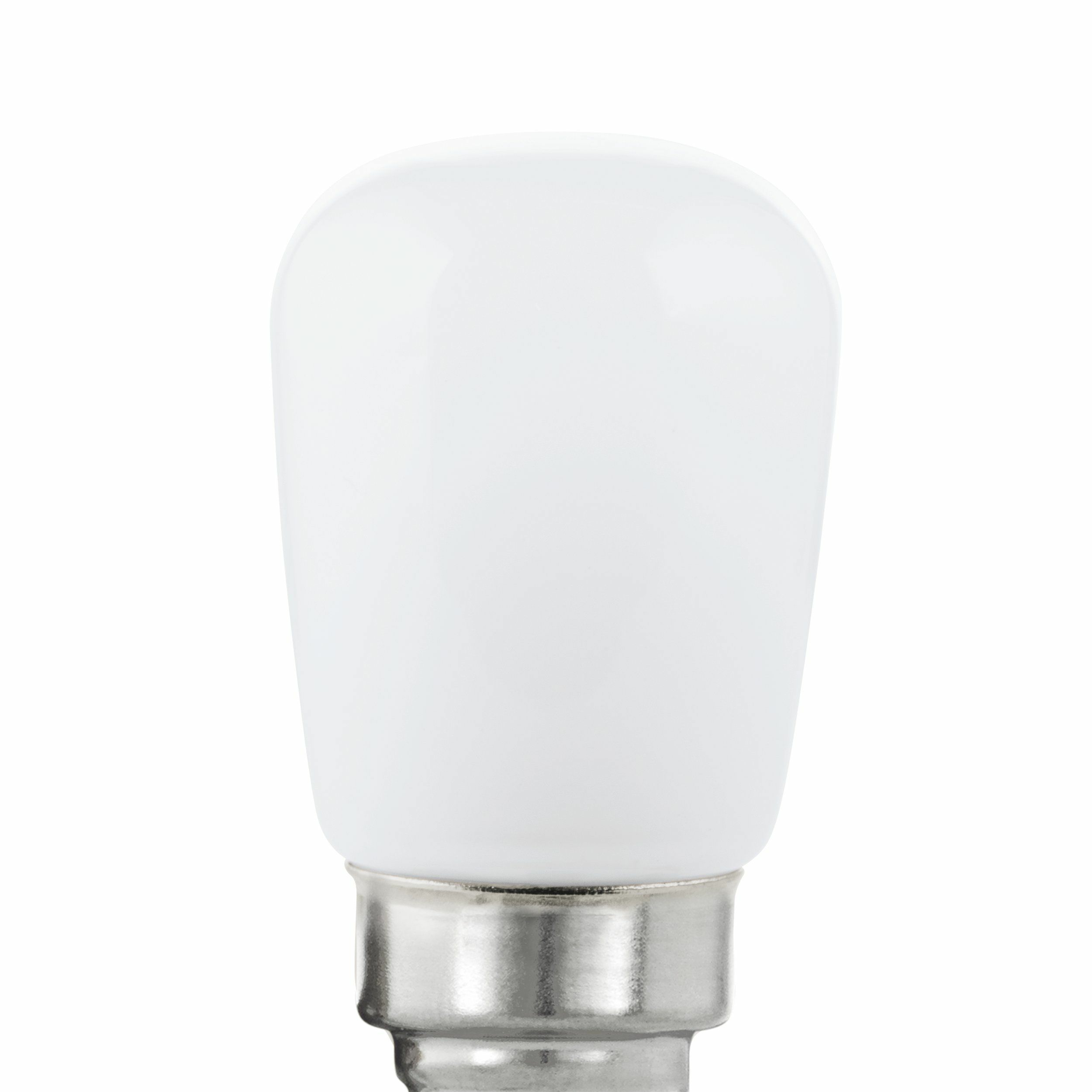 Une ampoule blanche à culot argenté sur fond blanc.