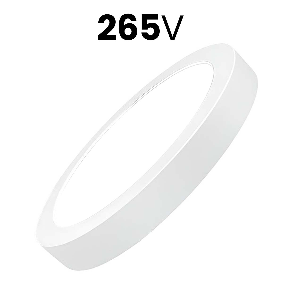 Luz de techo blanca con marca de 265V.