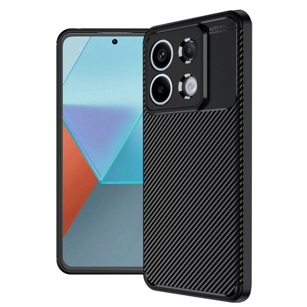NEWFACE Xiaomi Redmi Note 13 Pro 4G Kılıf Auto Focus Uyumlu Karbon Kapak Telefon kılıfı Siyah