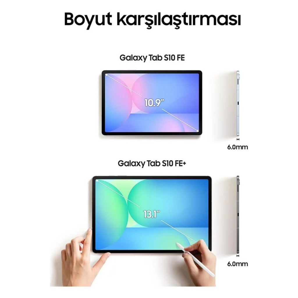 İki Galaxy Tab karşılaştırması: 10,9 ve 13,1 inç.