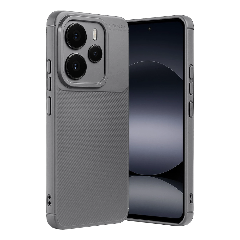 NEWFACE Auto Focus Xiaomi Note 14 5G Uyumlu Karbon Telefon kılıfı Gri