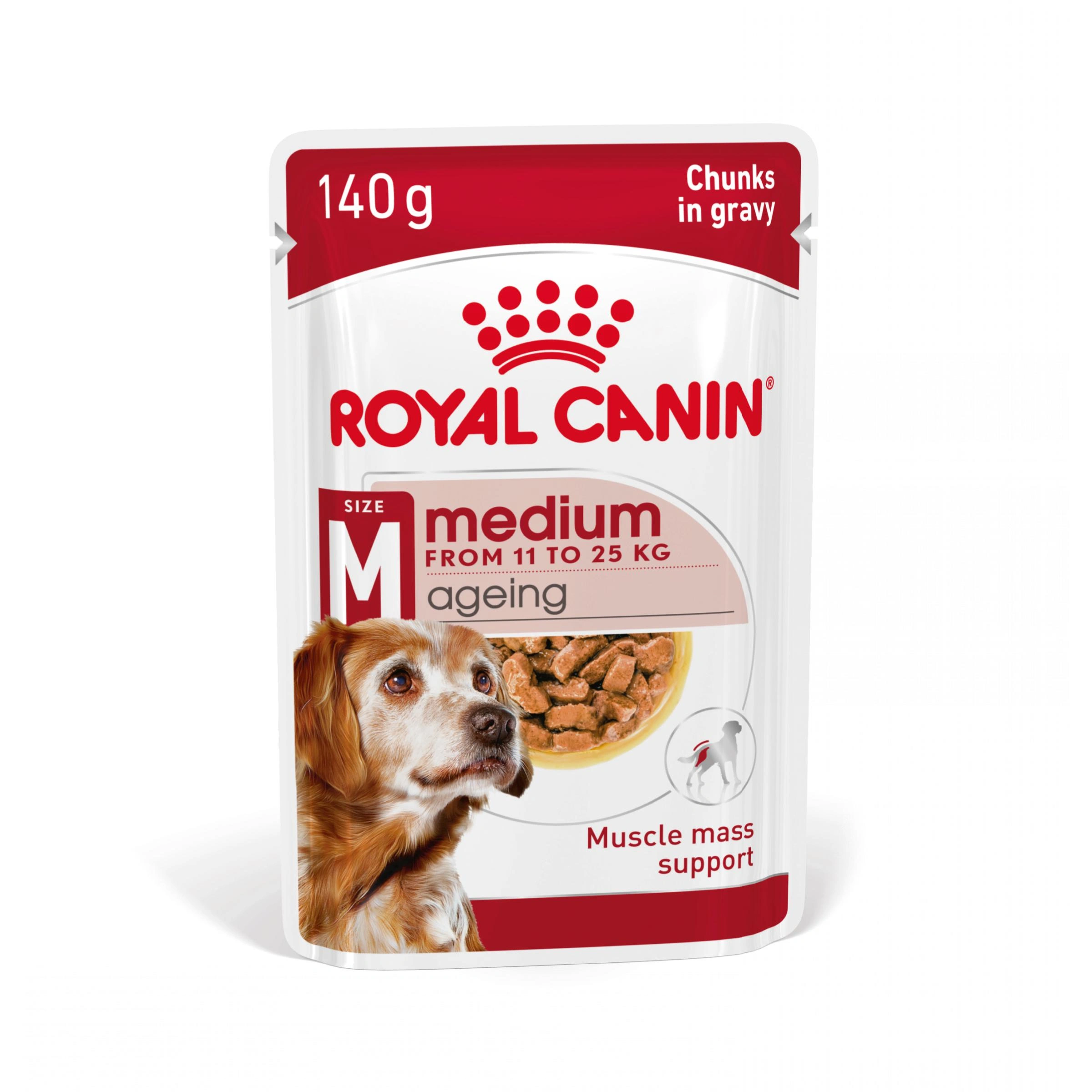 Bolsa Royal Canin para perros medianos y de edad avanzada, 140g.