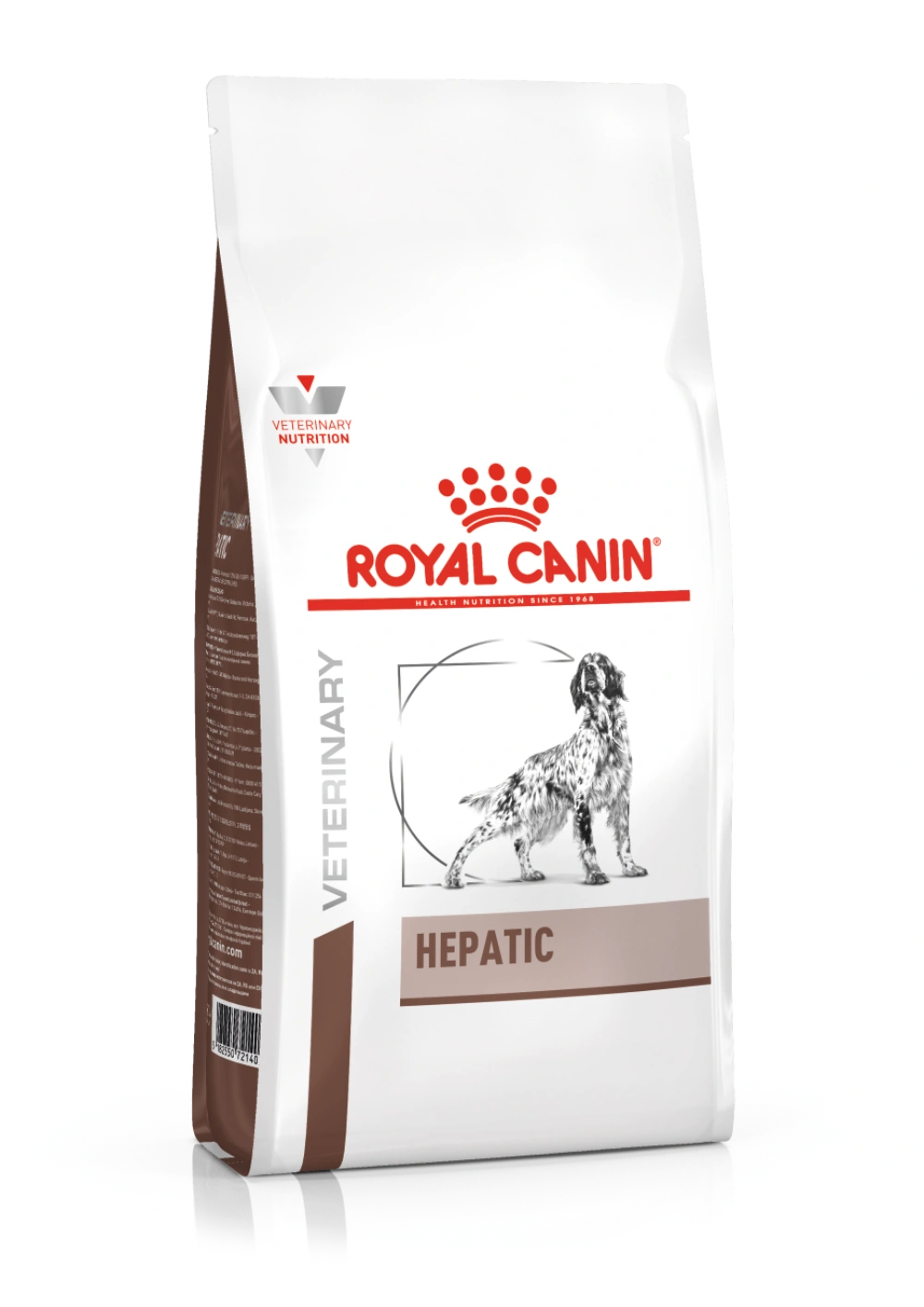 Torba karmy dla psów Royal Canin Hepatic z obrazem psa.