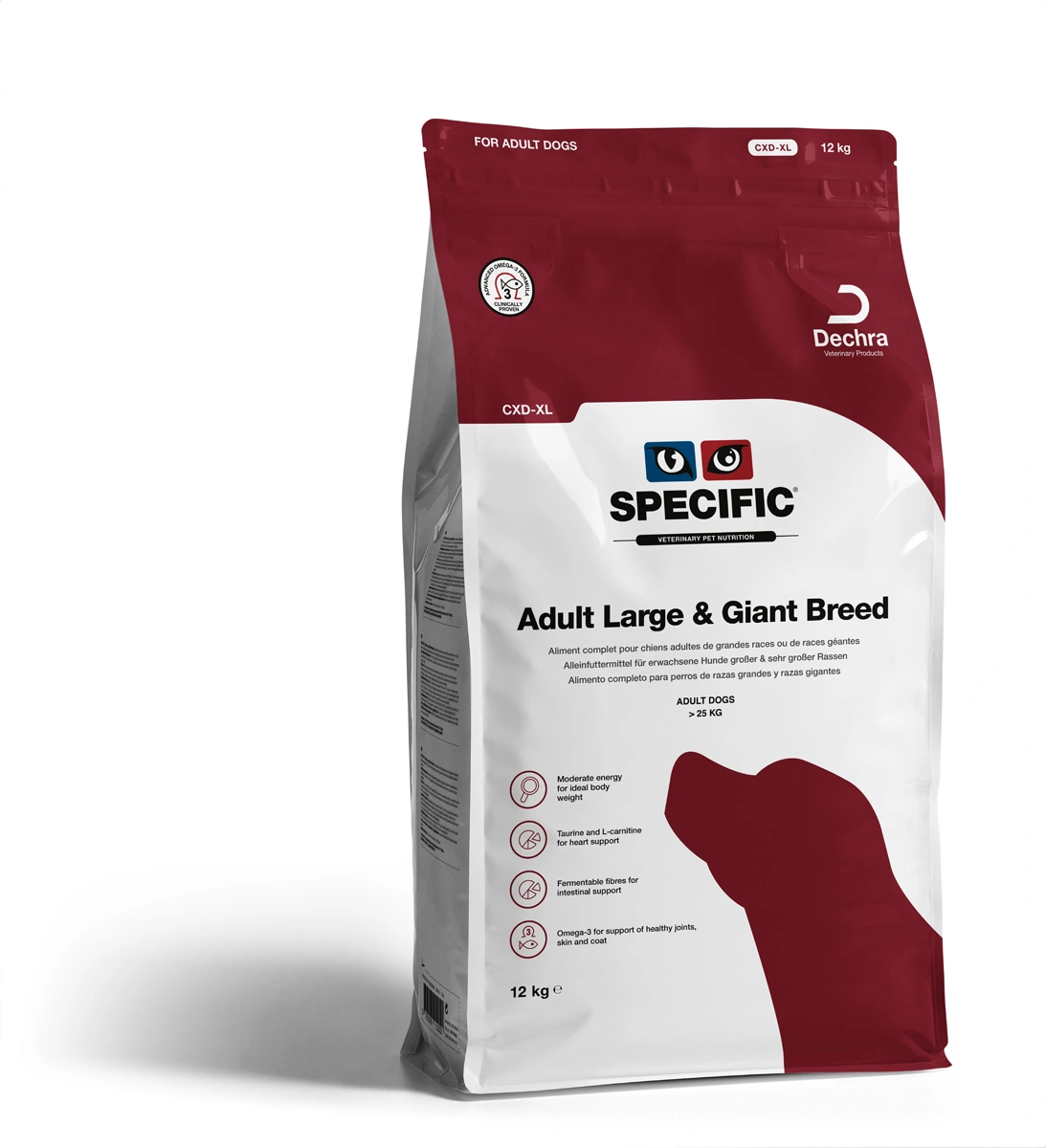 Bolsa de 12 kg de pienso SPECIFIC Adult Large & Giant Breed con etiquetas.