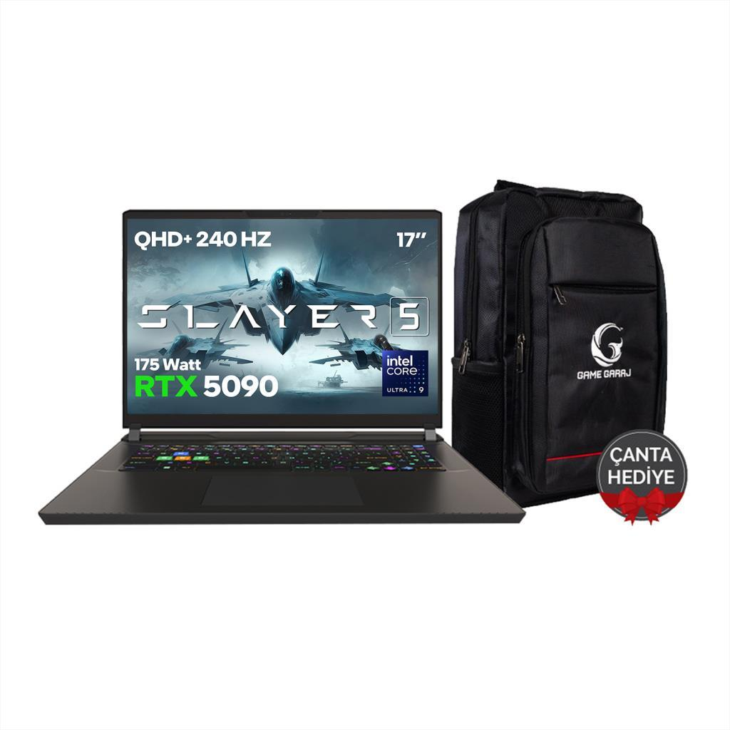 GAME GARAJ Slayer5 9XL-5090 C1 RTX5090 QHD+ IPS 240Hz Intel Ultra 9 275HX 32 GB RAM 1 TB SSD 17 inç FreeDOS Gaming Laptop Siyah