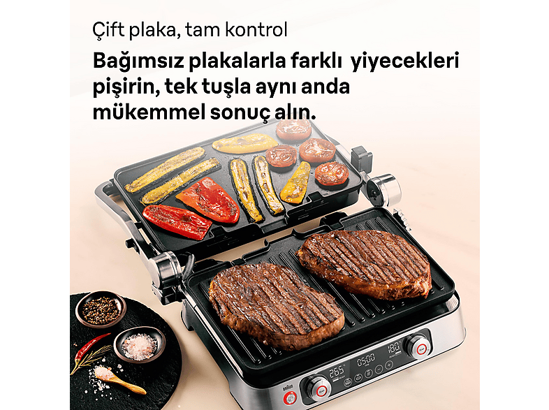 BRAUN MultiGrill 9 CG9140 Tost Makinesi Siyah, Gri Fiyat & Özellik