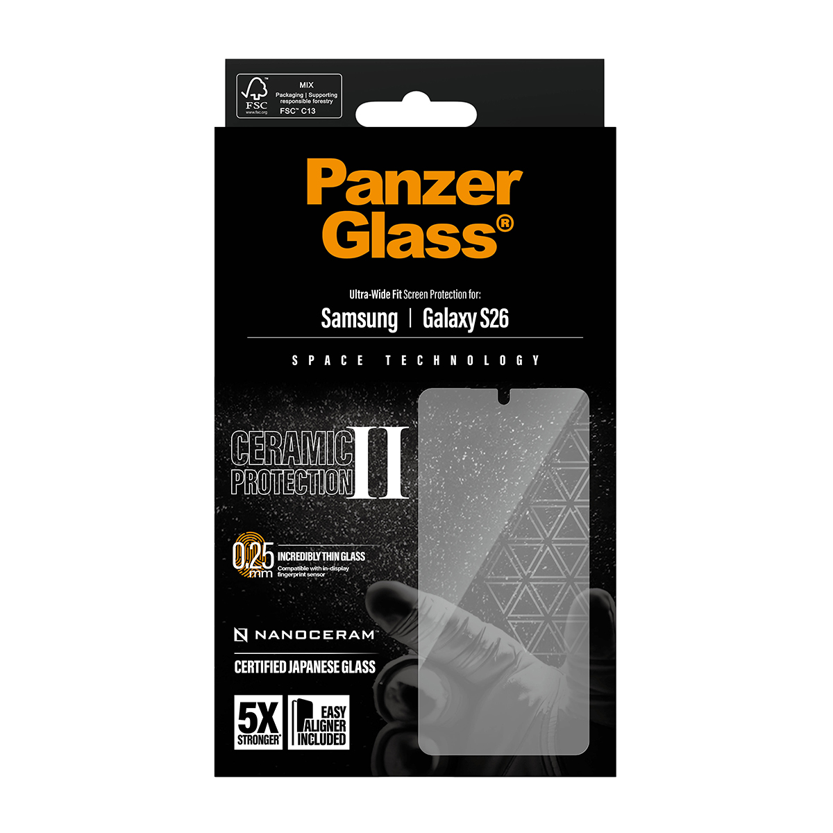 Protection d'écran Panzer Glass pour Samsung Galaxy S26, protection céramique.