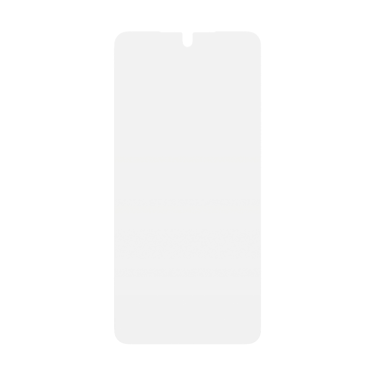 Akıllı telefon için üstte çentiği olan beyaz ekran koruyucu.