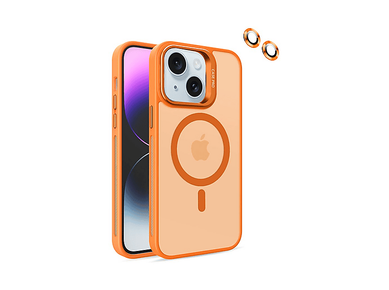 JOKO Flet Lens iPhone 14 Uyumlu MagSafe Telefon Kılıfı Turuncu