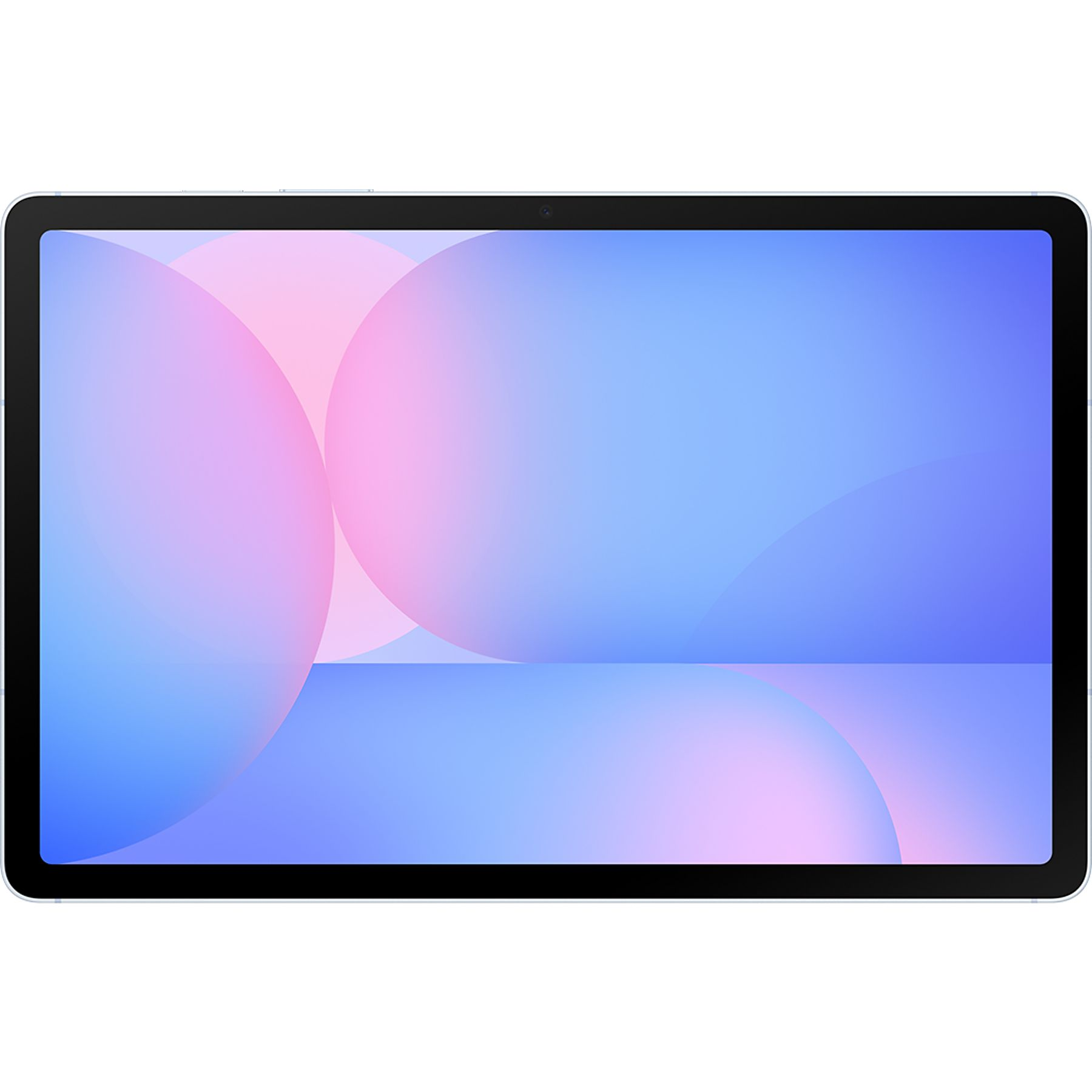 Ekranında mavi ve pembe renk şeması gösteren bir tablet.
