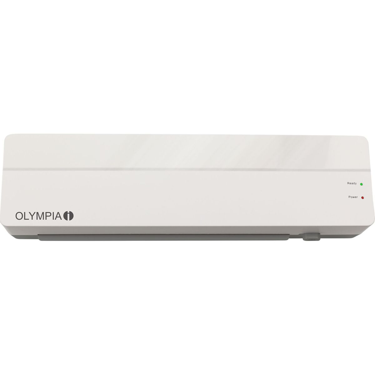 Ein weißer Olympia-Laminator mit grüner Bereitschafts- und roter Power-LED.