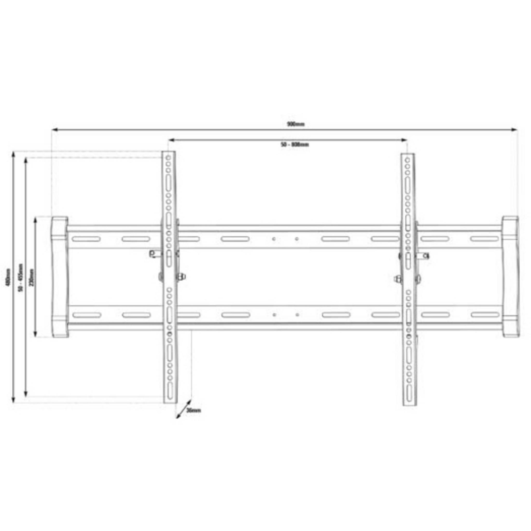 Dessin technique d'un support mural avec dimensions.