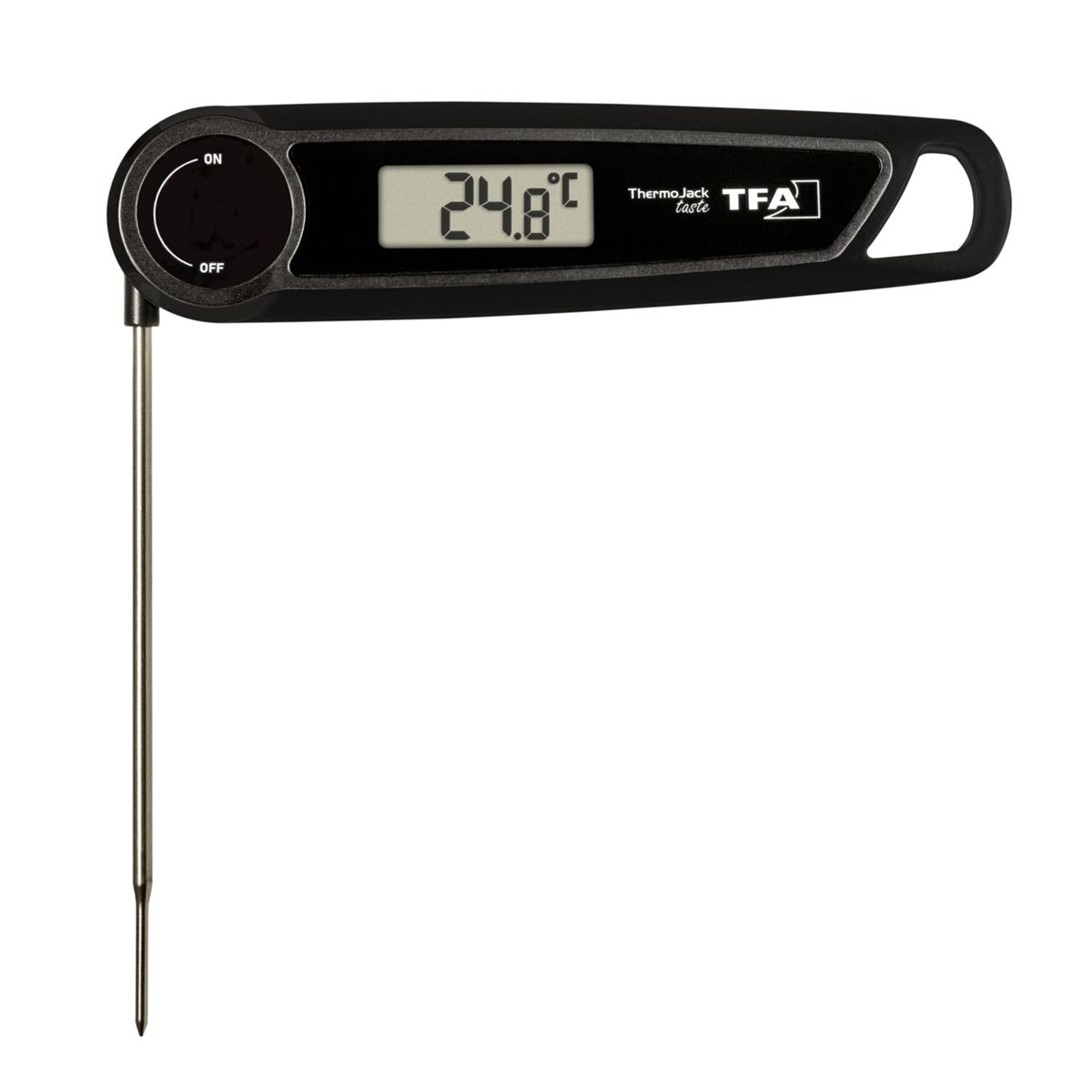 Digitales Thermometer mit LCD-Anzeige, das 24,8 Grad Celsius anzeigt.