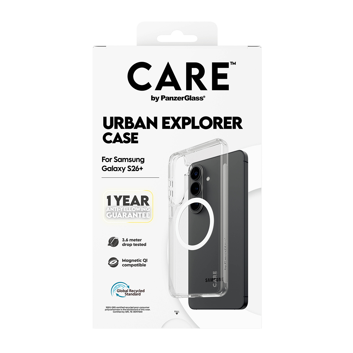 Samsung Galaxy S26+ için CARE URBAN EXPLORER kılıf. Şeffaf tasarım, 1 yıl garanti.