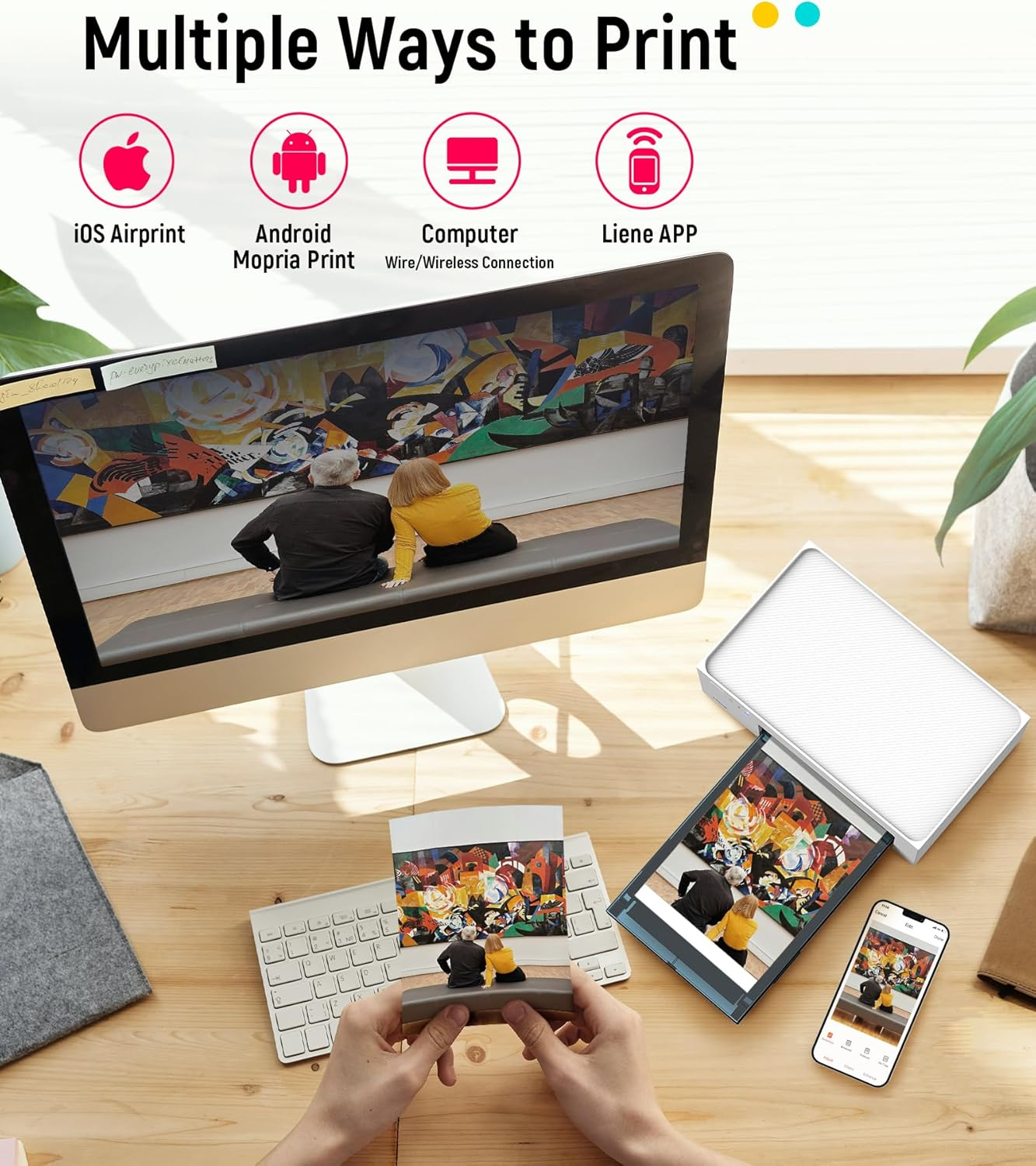 Multiple printing options: Computer, smartphone, tablet and Liene APP.