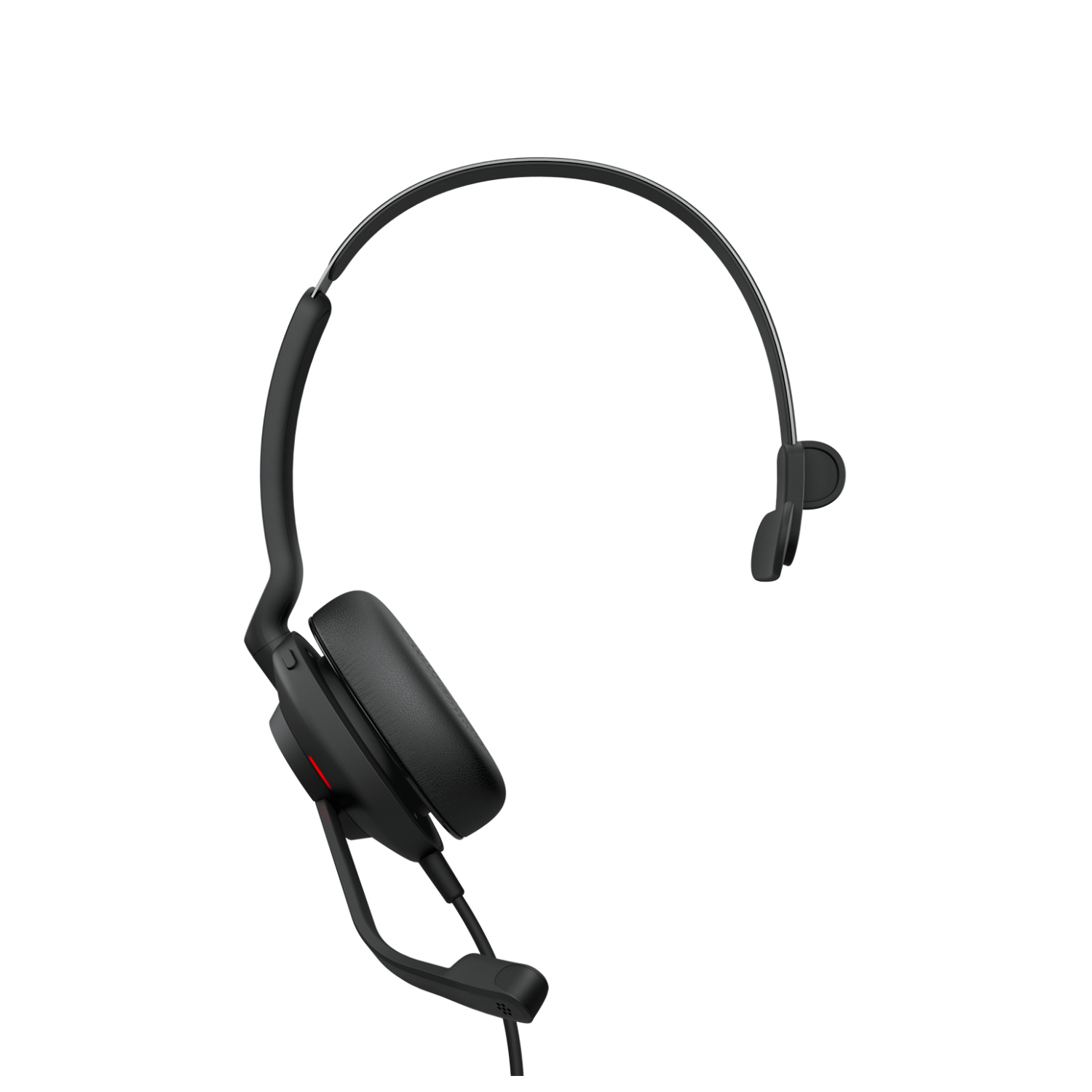 Schwarzer Kopfbügel-Headset mit Mikrofonarm und Ohrpolster.