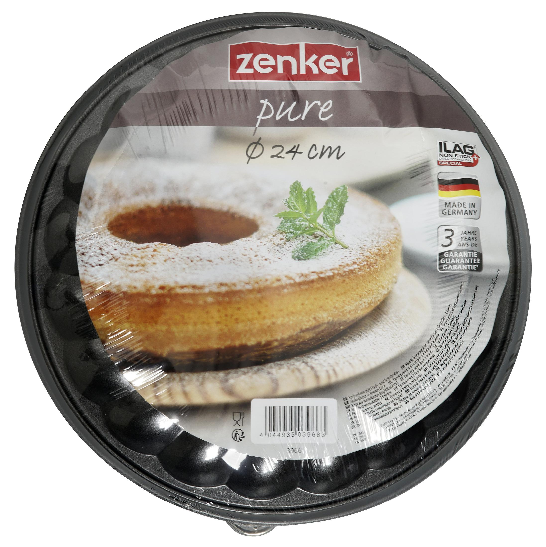 Zenker Kuchenform mit Puderzucker und Minze, 24cm, Made in Germany.