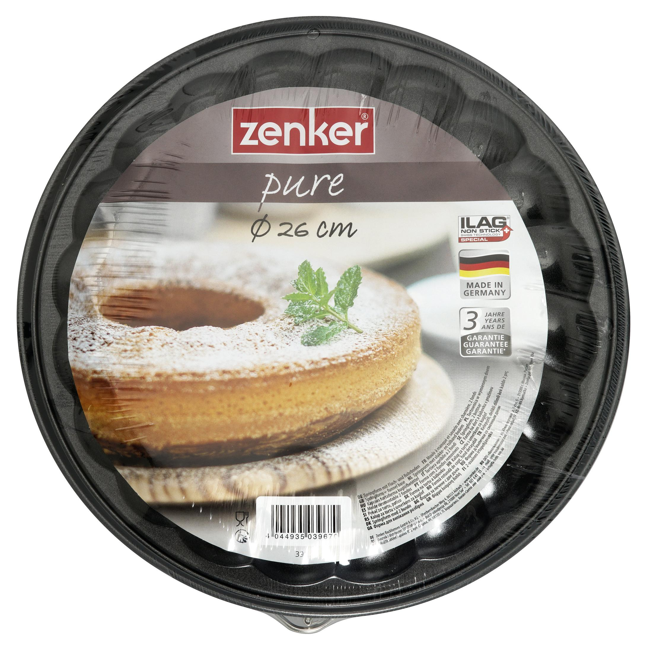 Zenker Springform 26 cm, Gugelhupf-Form, mit ILAG Non-Stick Beschichtung.