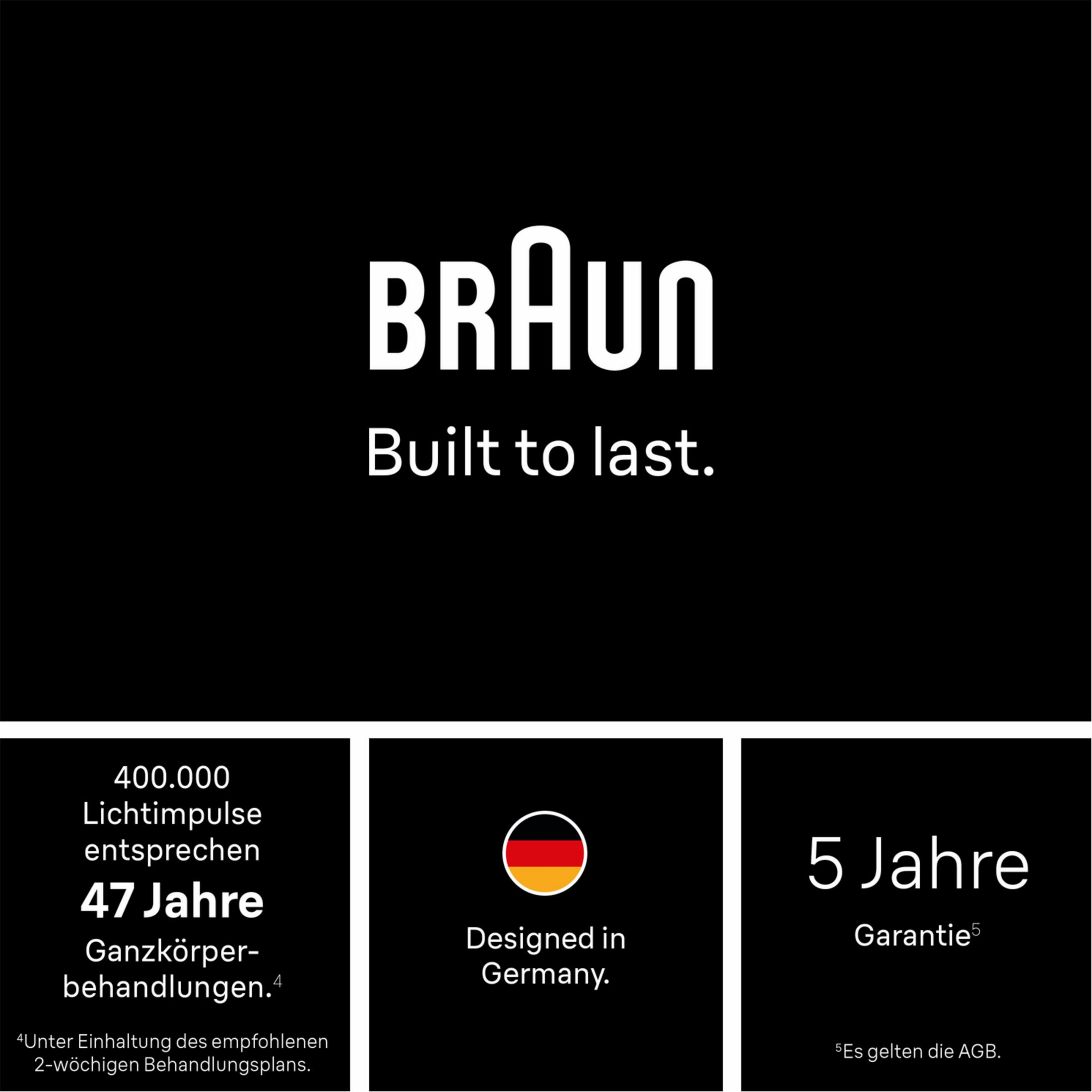 Braun logosu. 400.000 ışık darbesi, 47 yıl tam vücut bakımı.