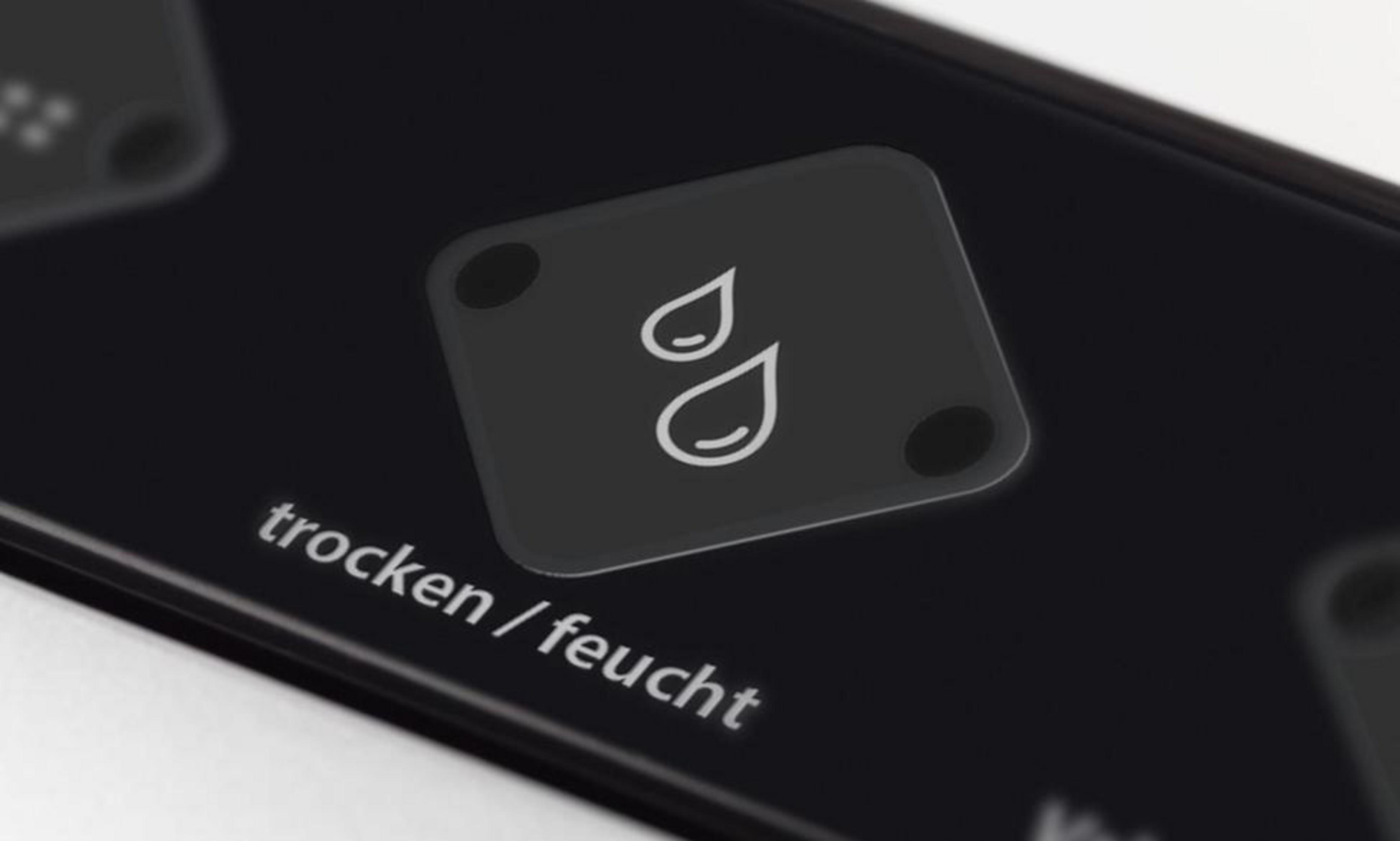 Symbol für trocken/feucht mit Wassertropfen