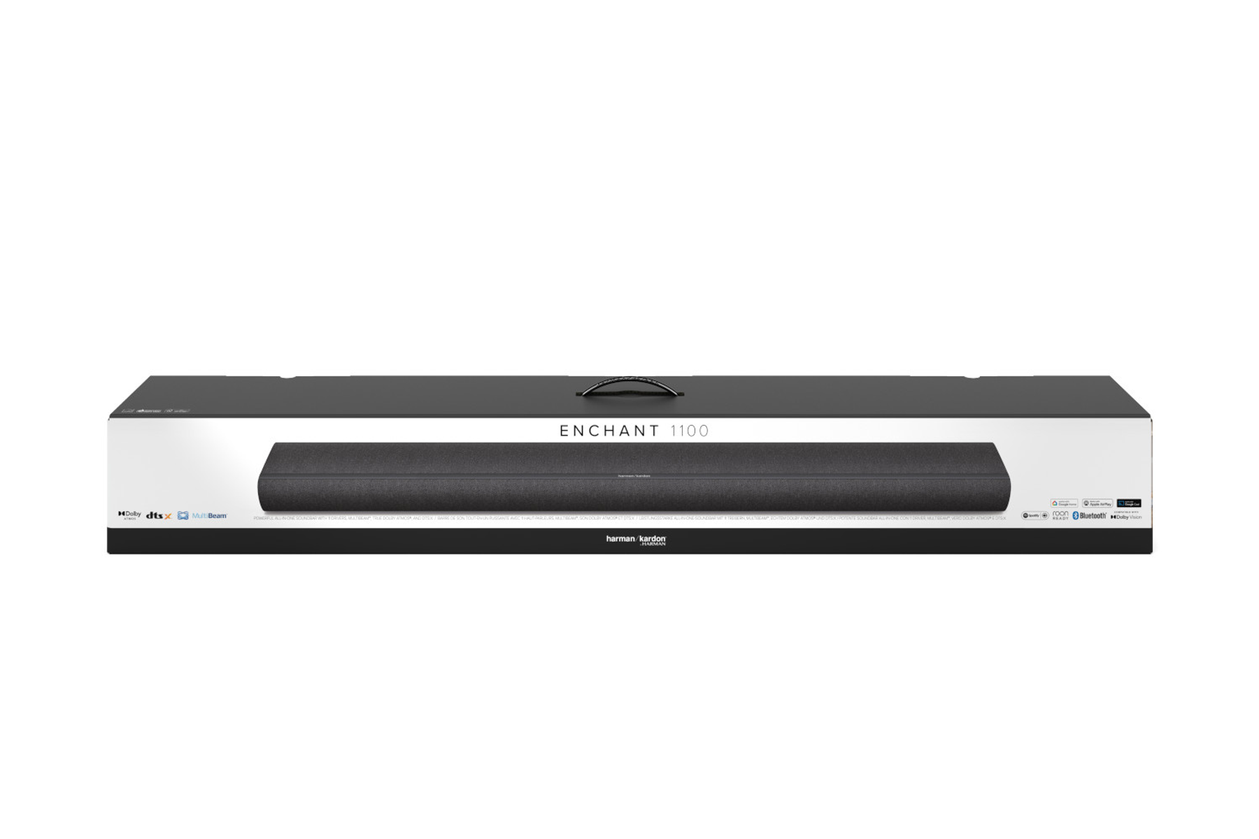 Pudełko soundbara Harman Kardon Enchant 1100 z Dolby Atmos i DTS:X.