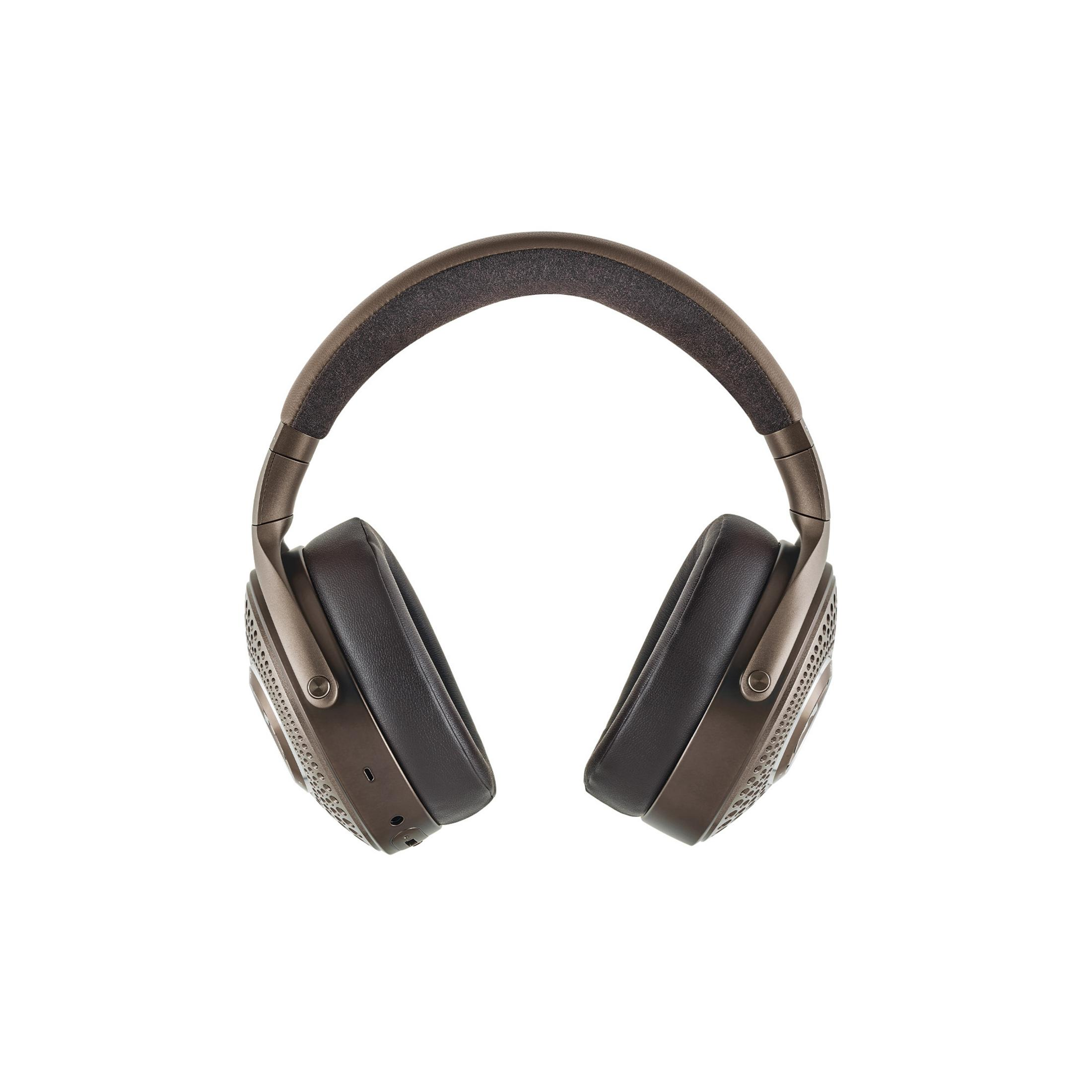 Braune Over-Ear-Kopfhörer mit gepolstertem Bügel und Ohrpolstern.
