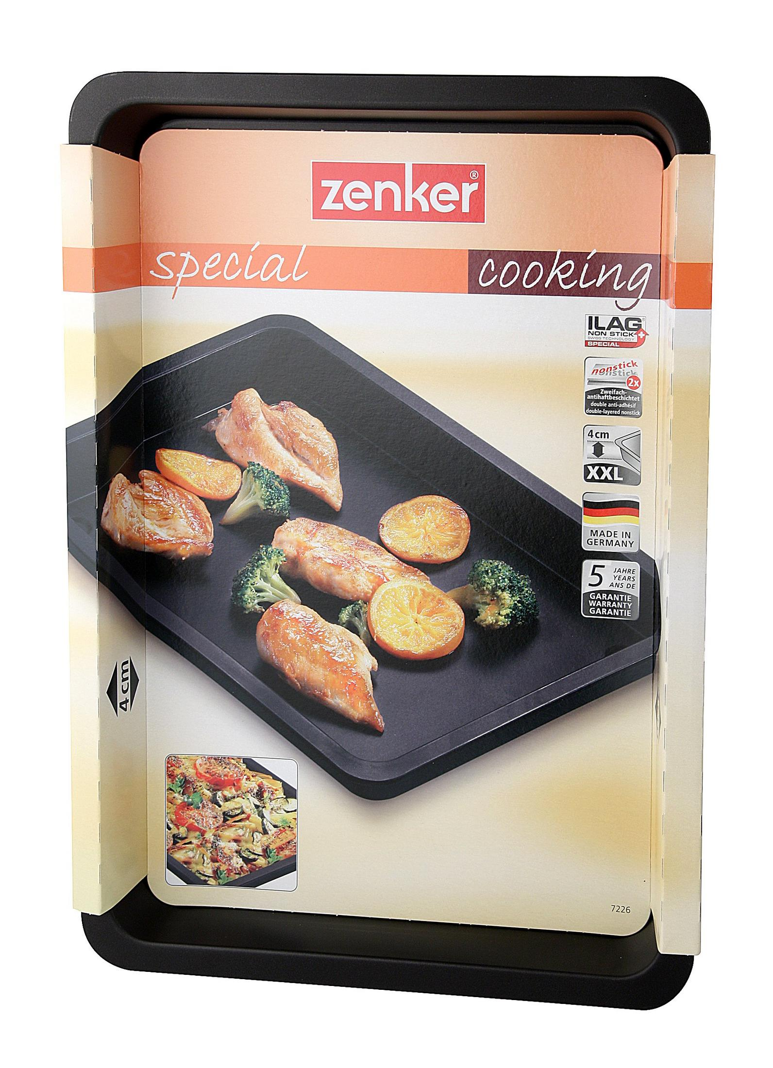 Plaque de cuisson Zenker avec poulet, oranges et brocolis