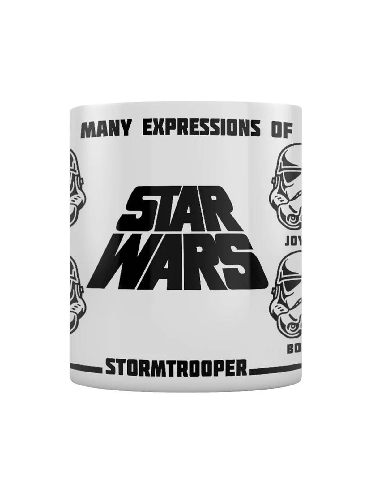 Taza con diseño de Stormtrooper de Star Wars y texto.