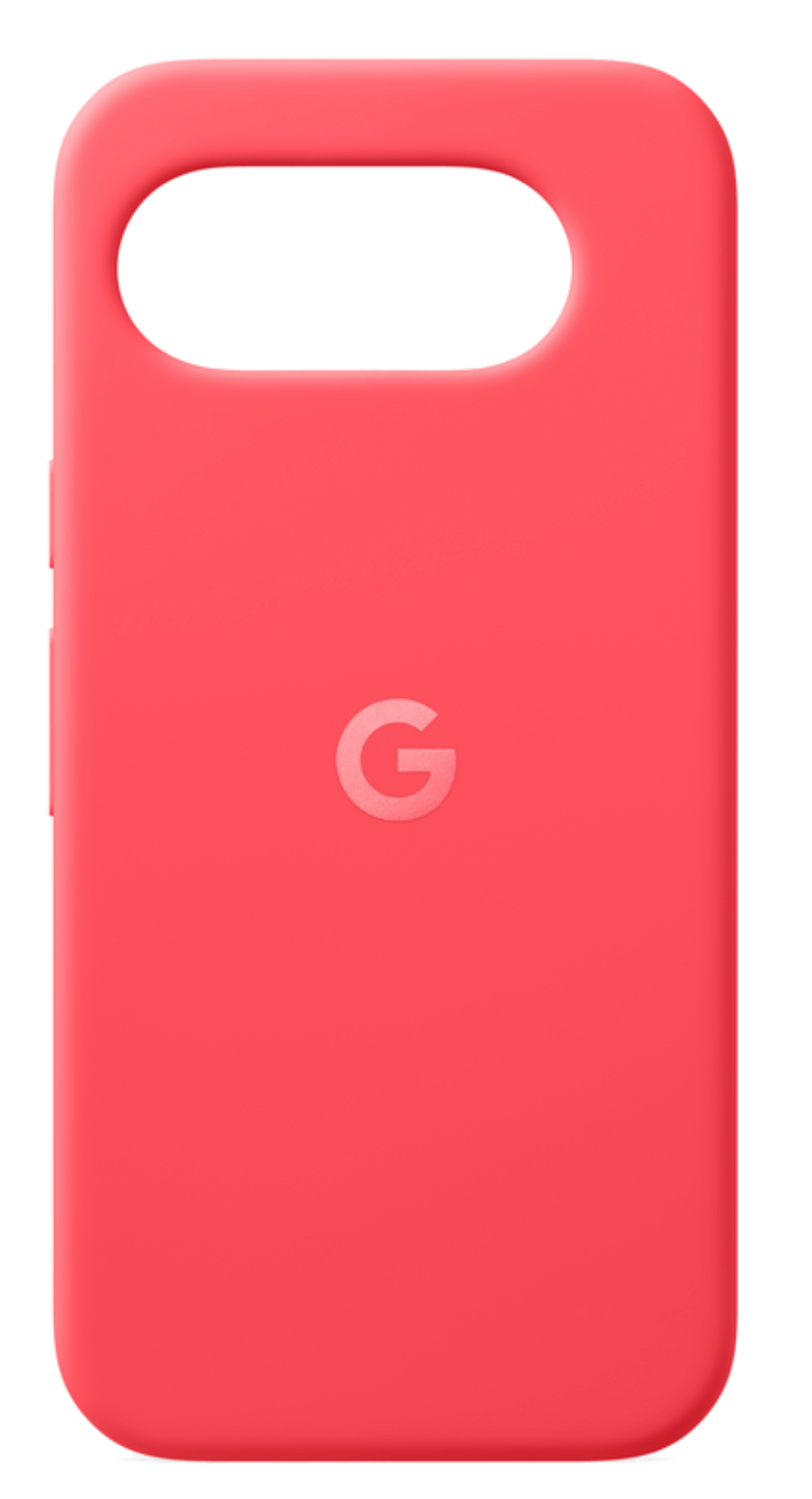 Rote Google-Handyhülle mit G-Logo und Kameraaussparung.